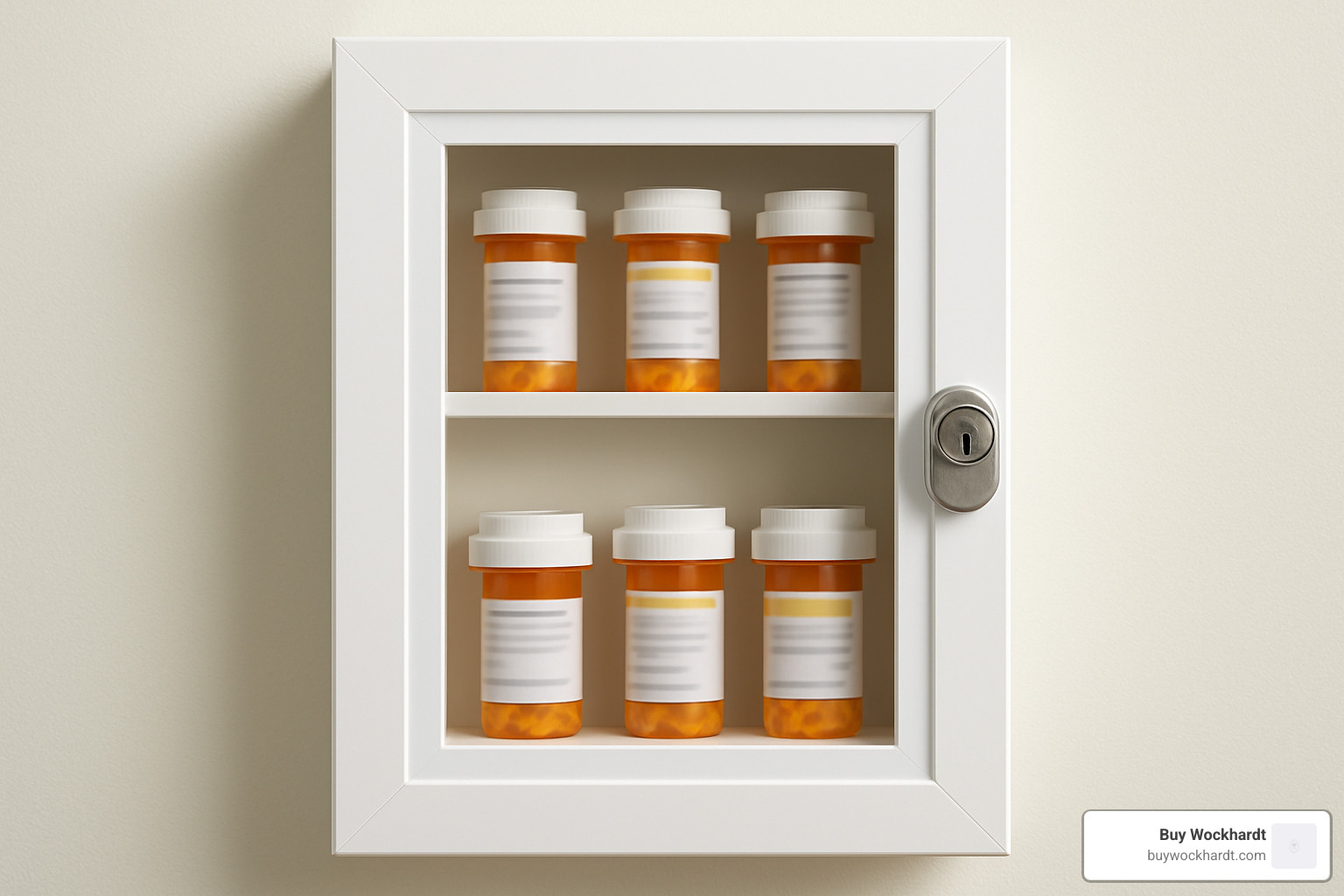 locked medicine cabinet with prescription medications - tris lean