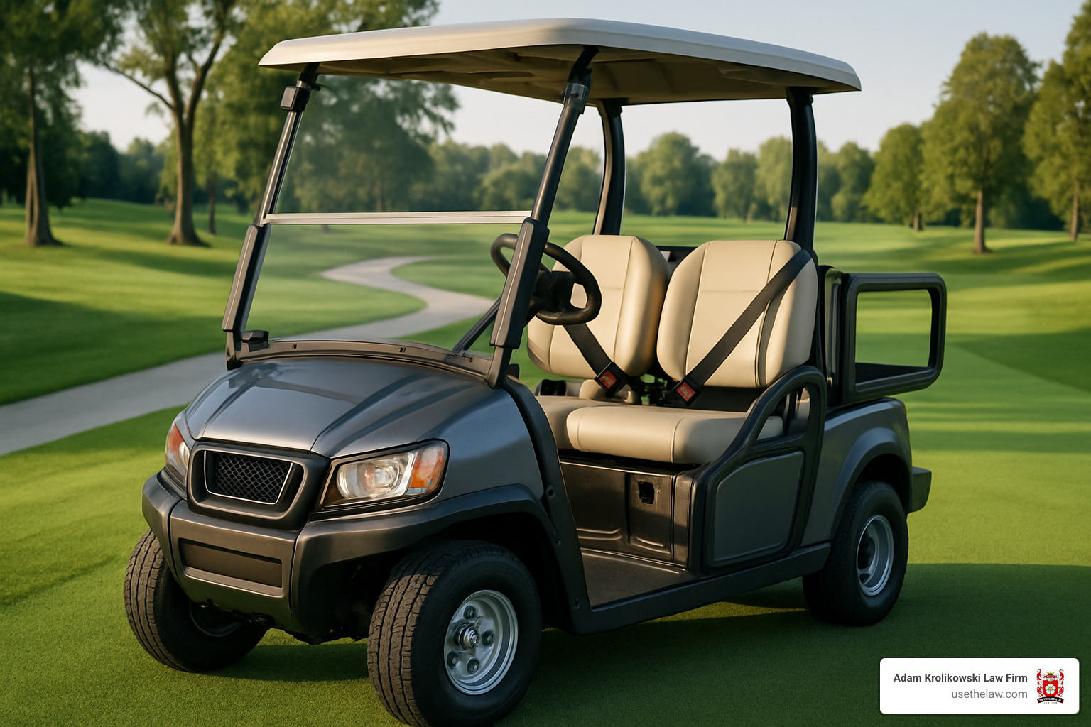 golf cart with seatbelts and safety features - golf cart accident statistics