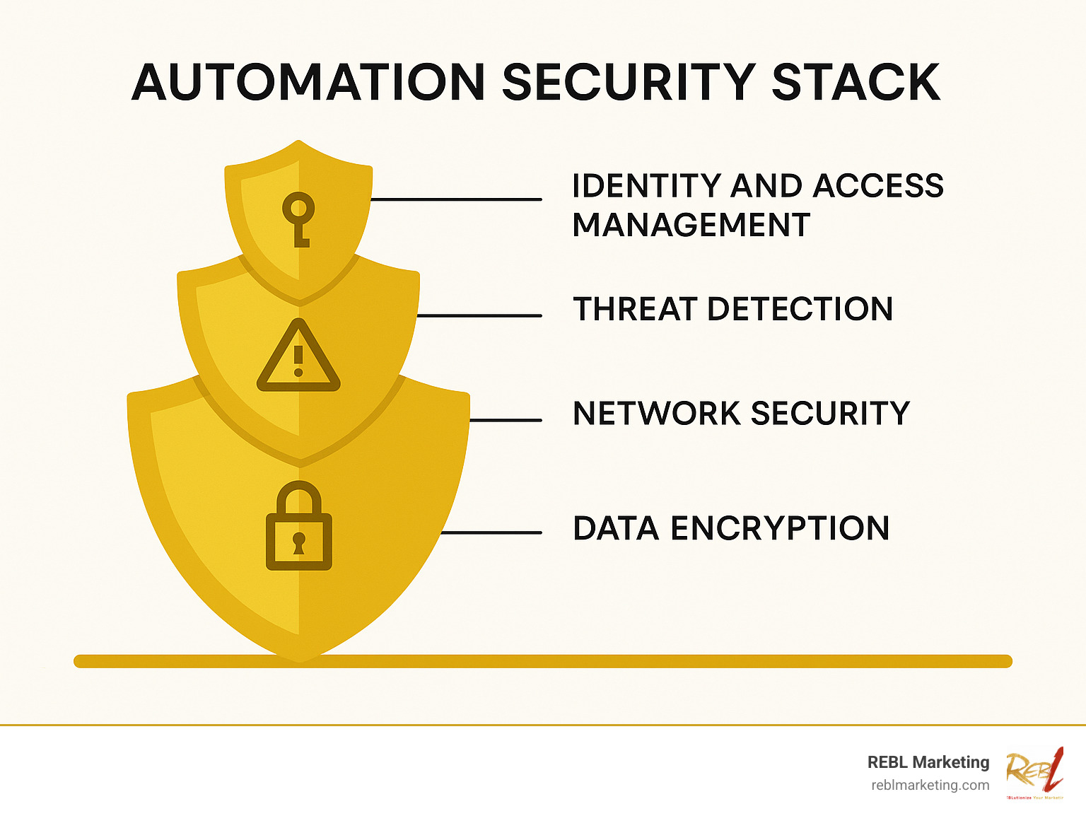Automation security stack - automation software infographic 