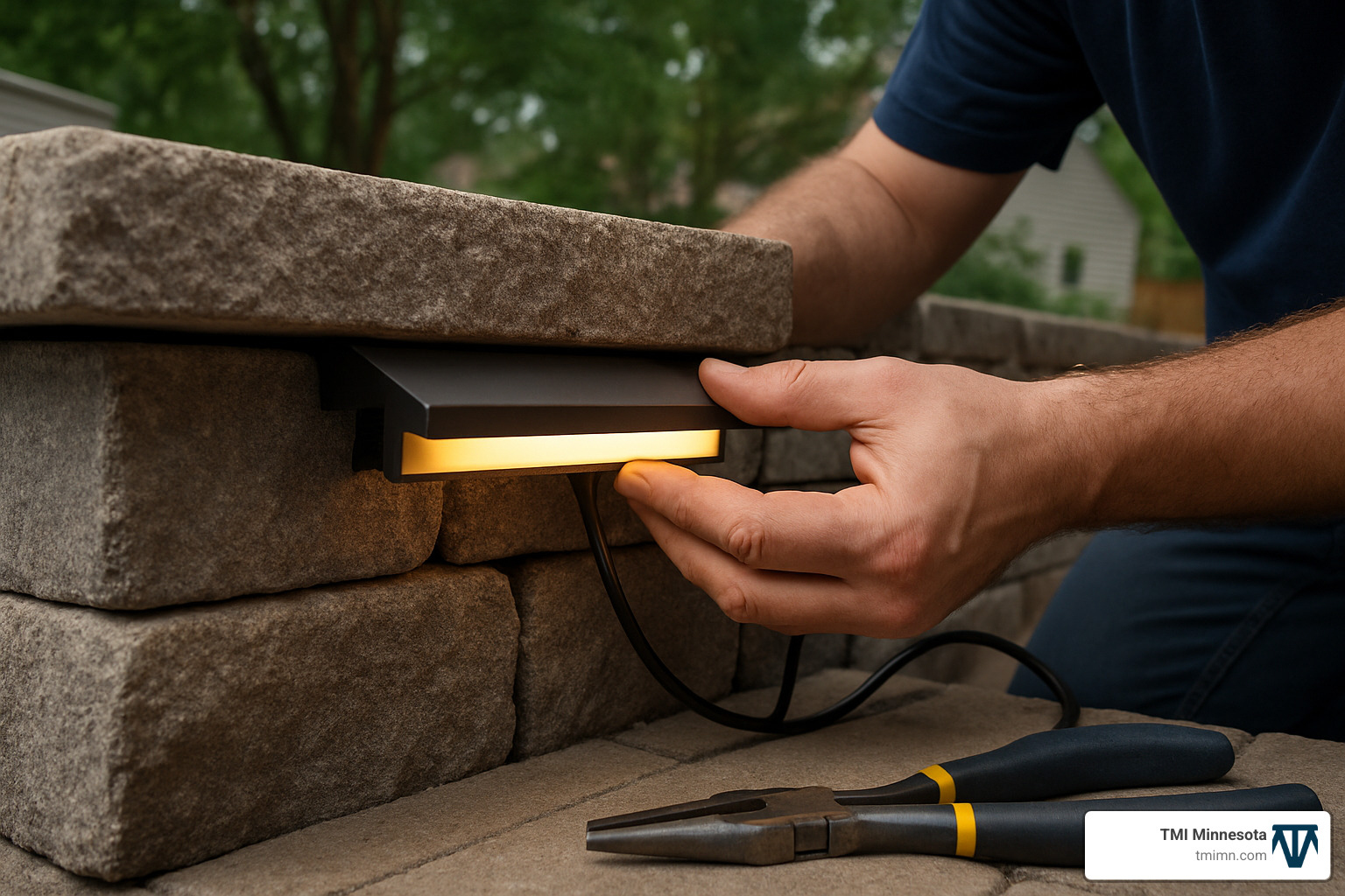 under-cap hardscape light installation process - how to install hardscape lighting under-cap hardscape light installation process - how to install hardscape lighting