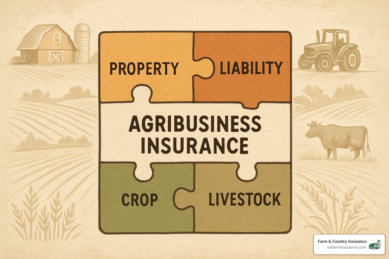 coverage types illustrated as puzzle pieces - agribusiness insurance