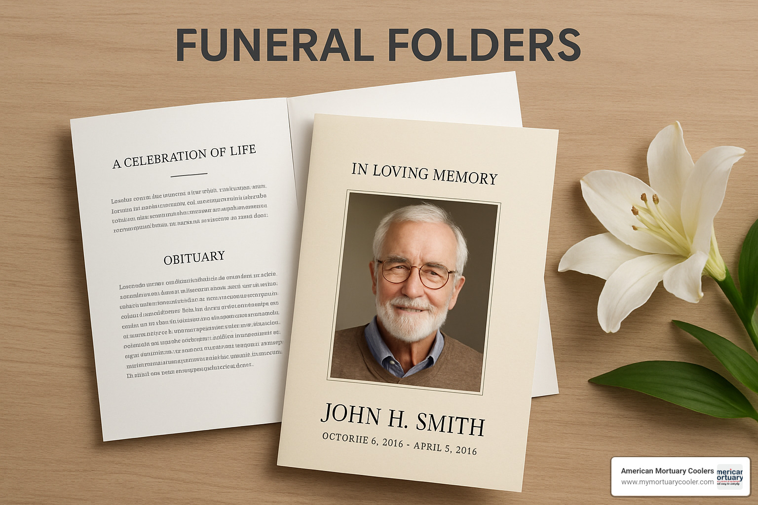 Funeral folder with photos and order of service - funeral folders