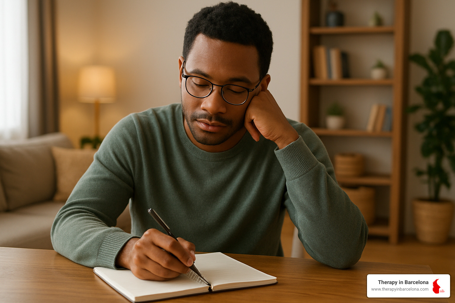 client making notes after therapy session - find a therapist