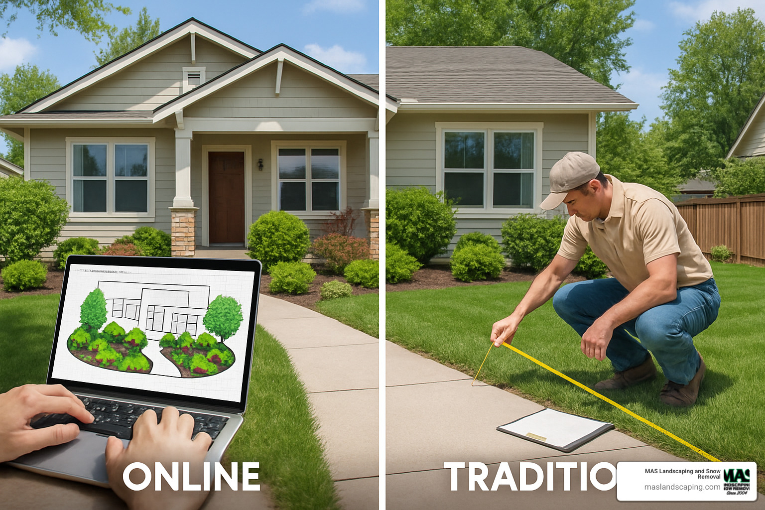 comparison of online vs traditional landscape design - landscape exterior design service