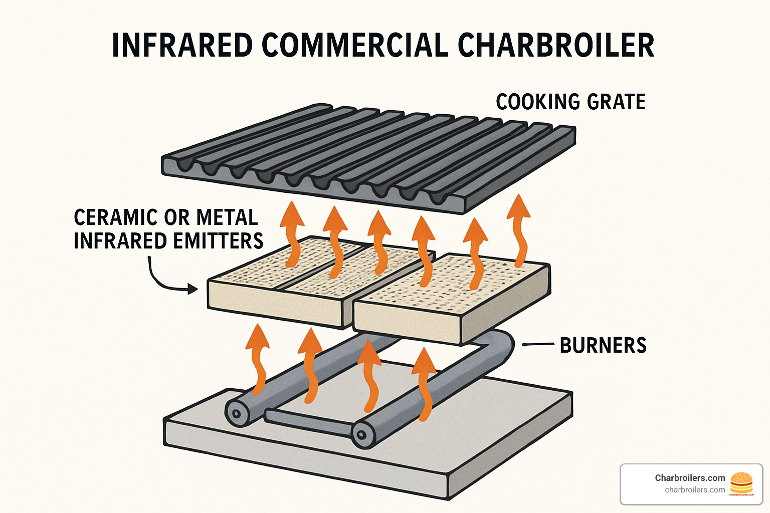 infrared commercial charbroiler technology diagram - commercial charbroilers