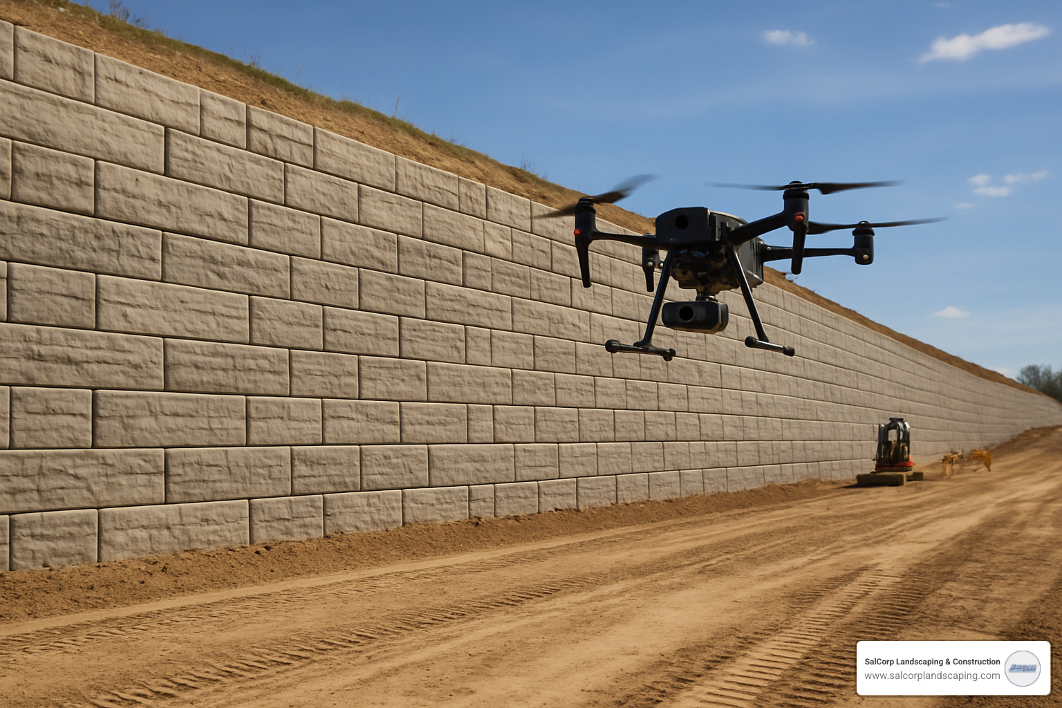 drone inspection of commercial retaining wall - commercial retaining walls