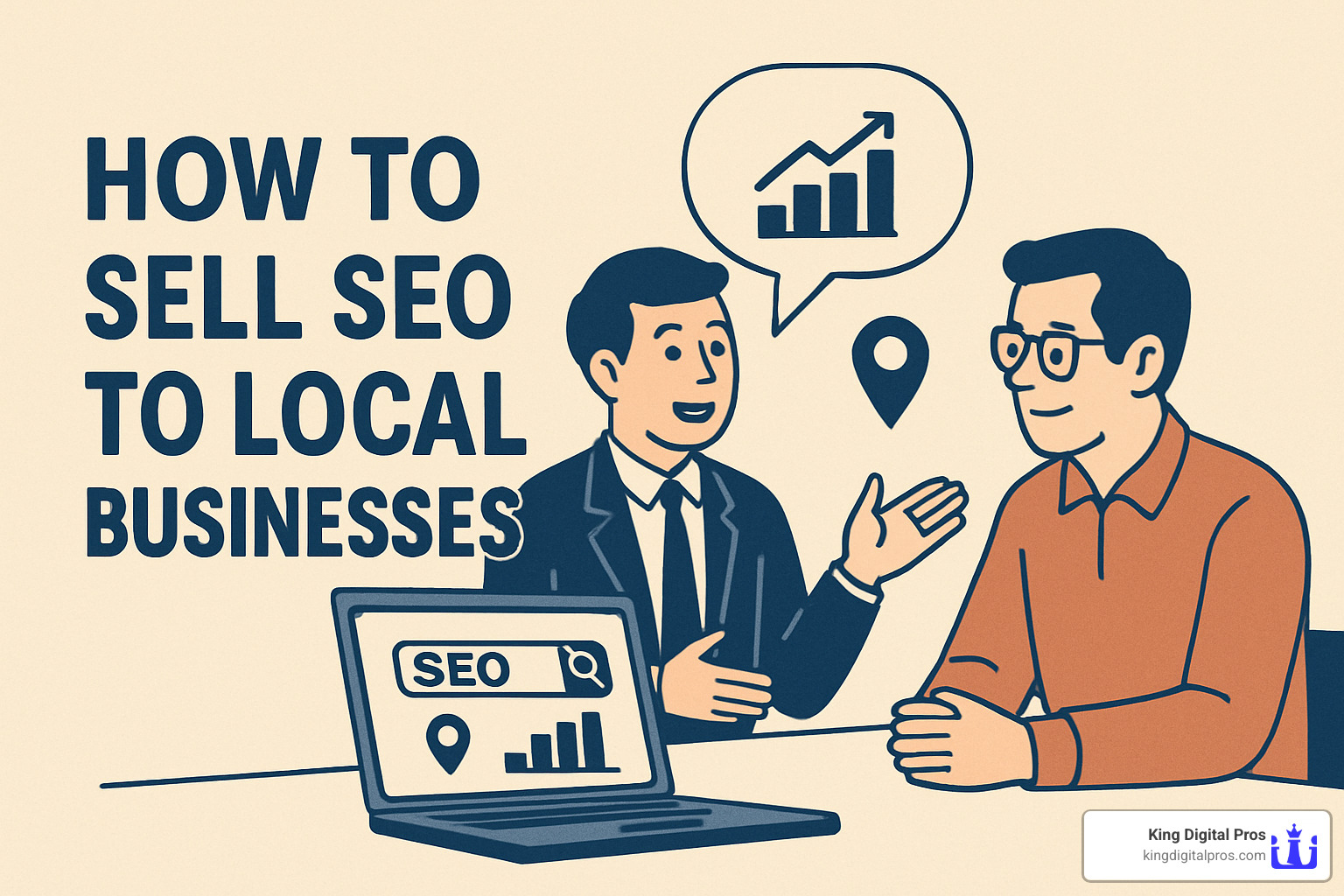 Consultant Showing Local Business Owner Seo Strategy On Laptop - How To Sell Seo To Local Businesses