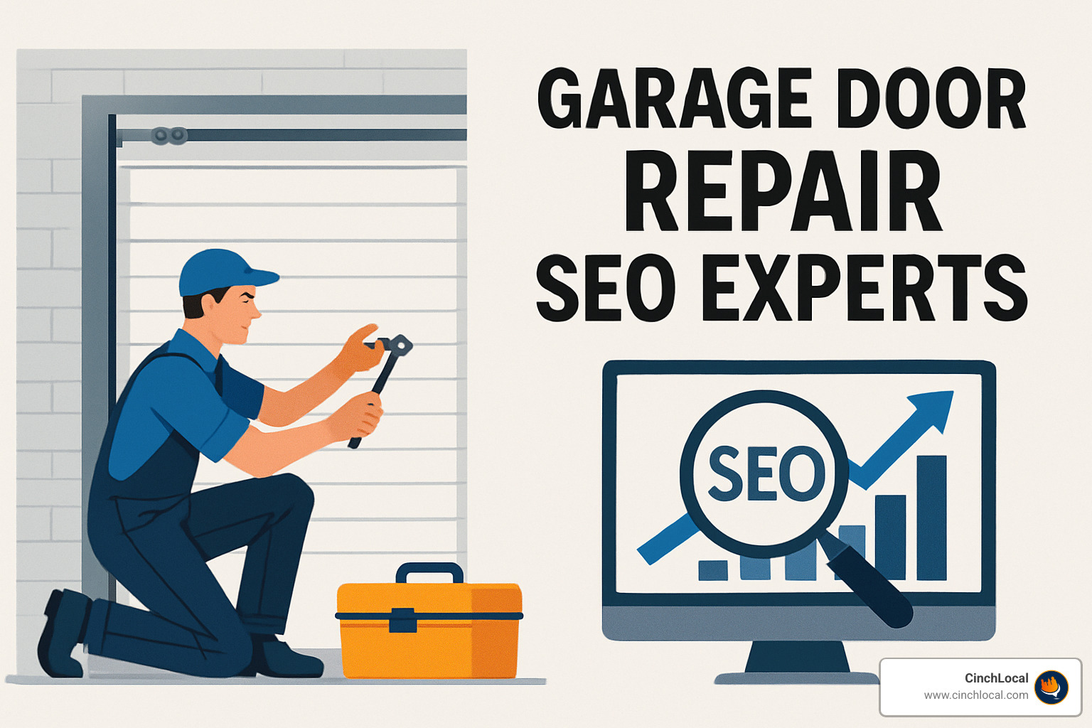 local map pack showing garage door repair businesses ranking in Google - garage door repair seo experts