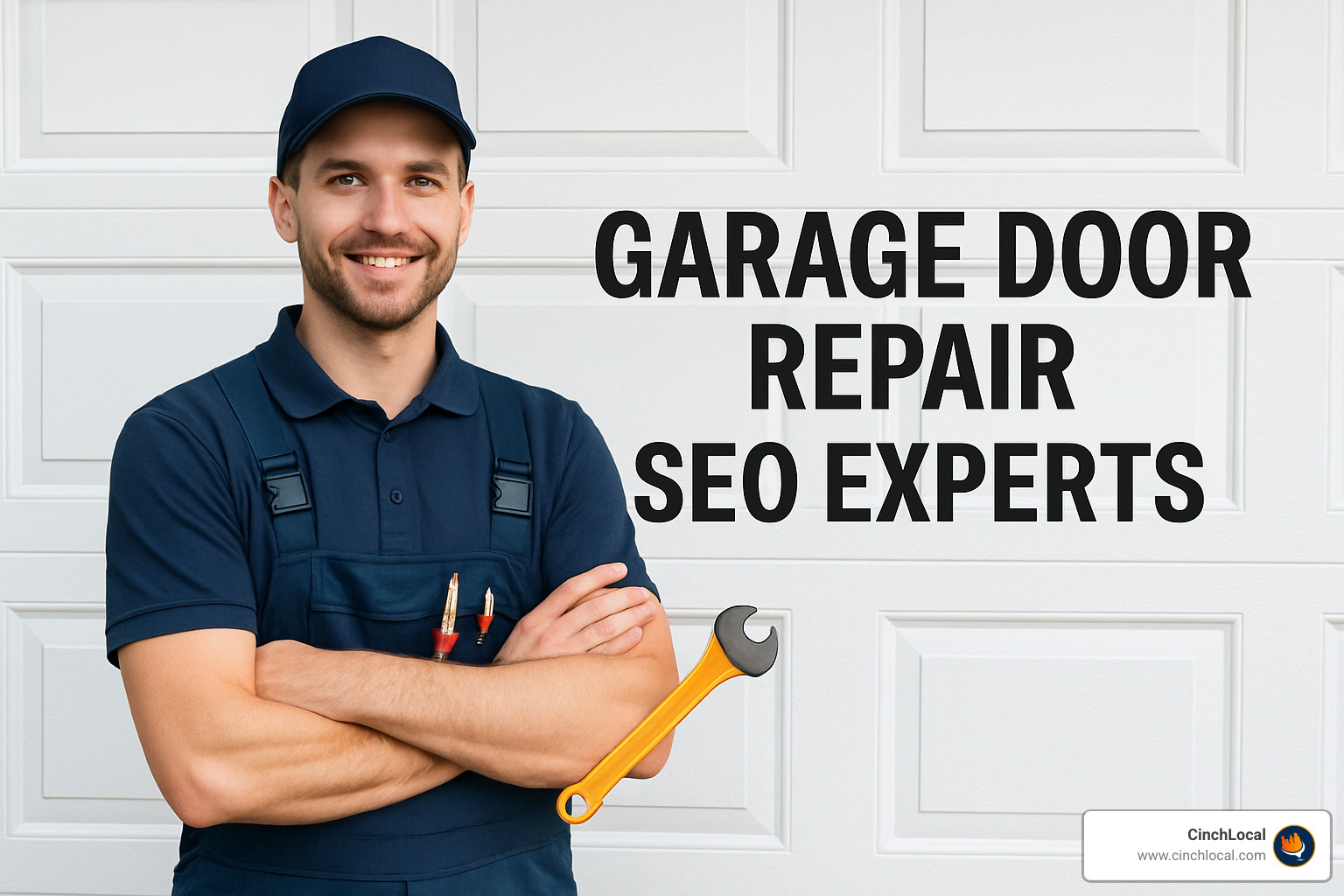 SEO dashboard showing metrics and KPIs for a garage door repair business - garage door repair seo experts