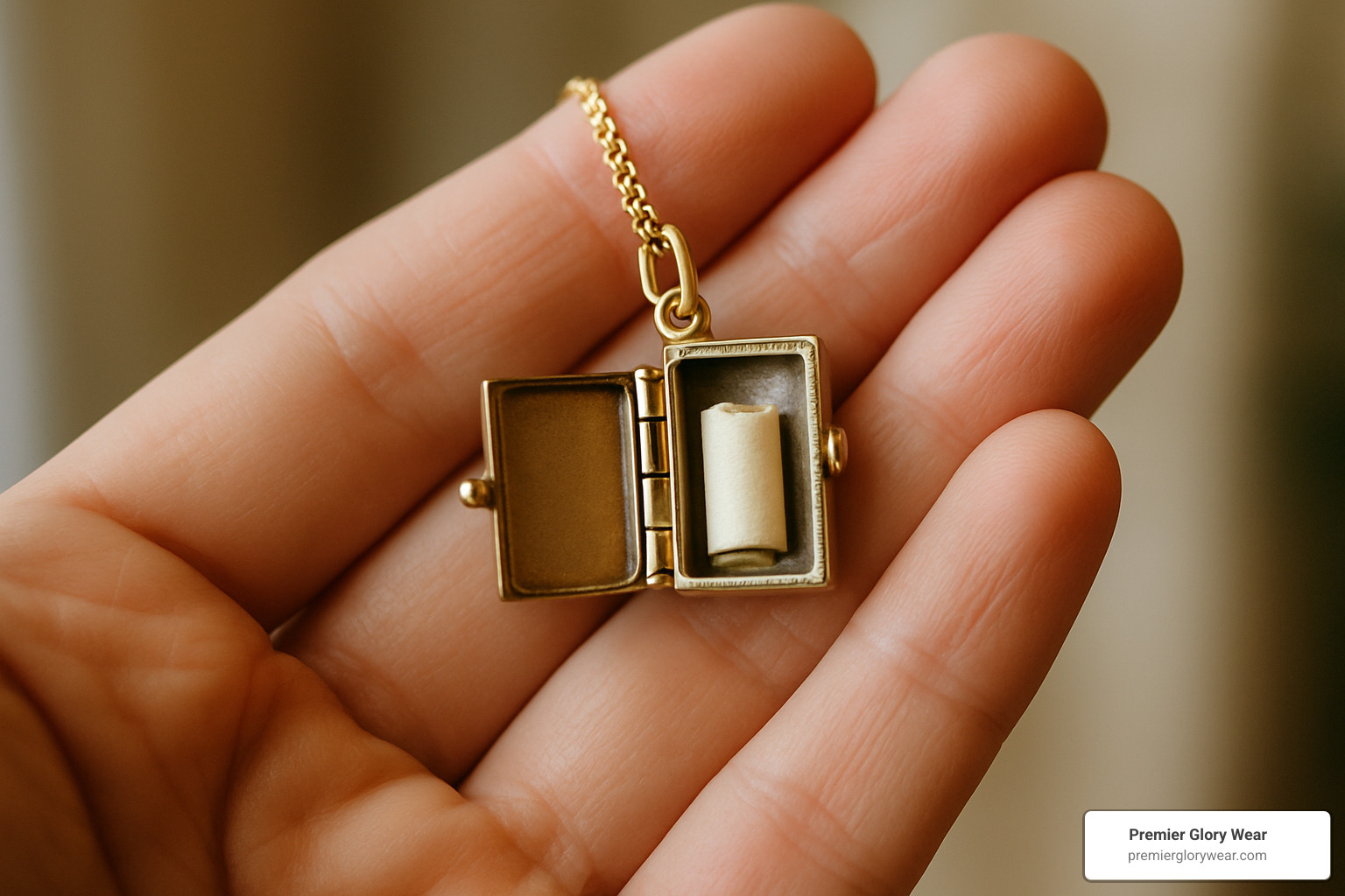 prayer box necklace pendant held in hand - Prayer Box Gifts