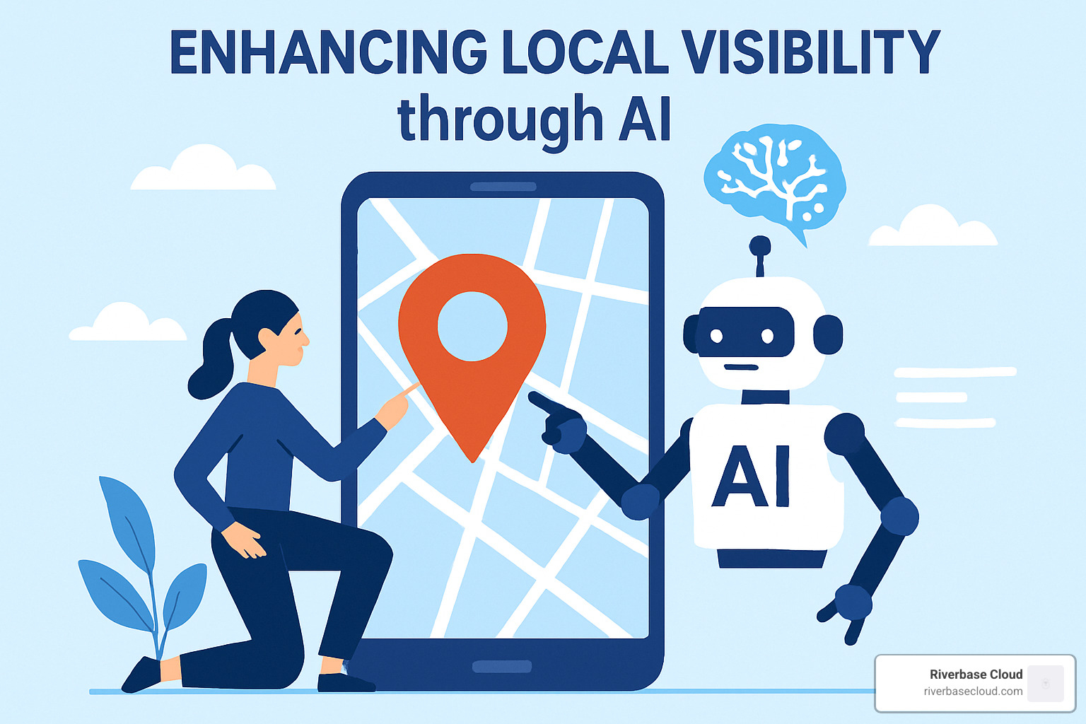 AI chatbot assisting customer with local business inquiries - Enhancing local visibility through AI