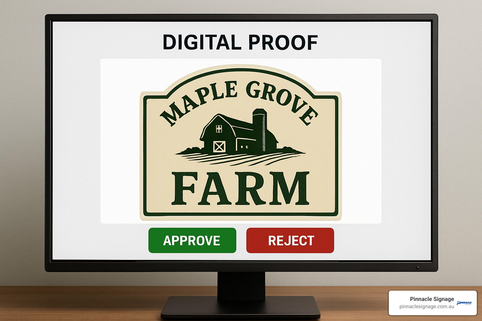 Digital proof approval screen - custom field signs Digital proof approval screen - custom field signs