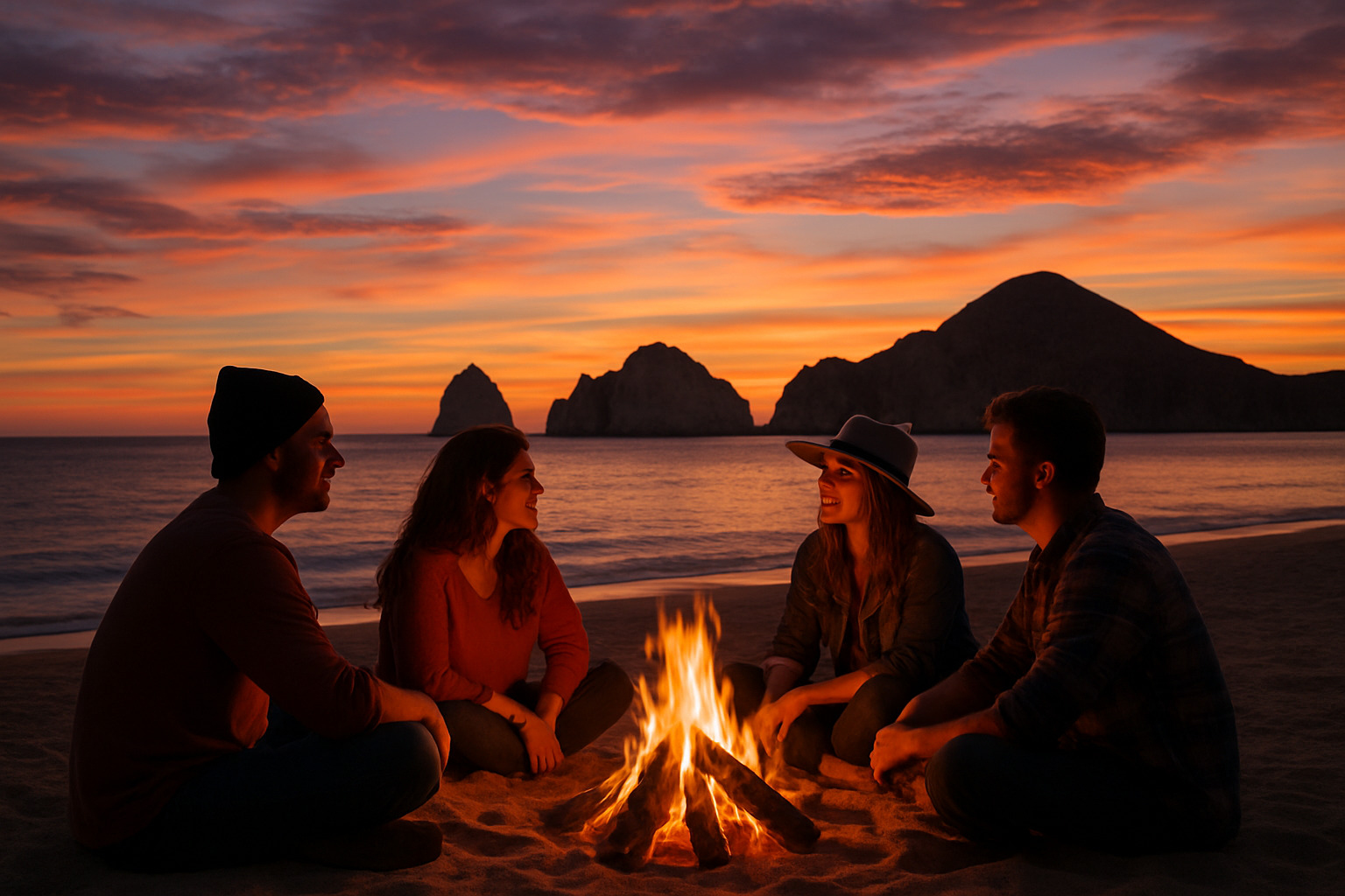 sunset beach bonfire cabo san lucas - things to do in cabo san lucas for cheap
