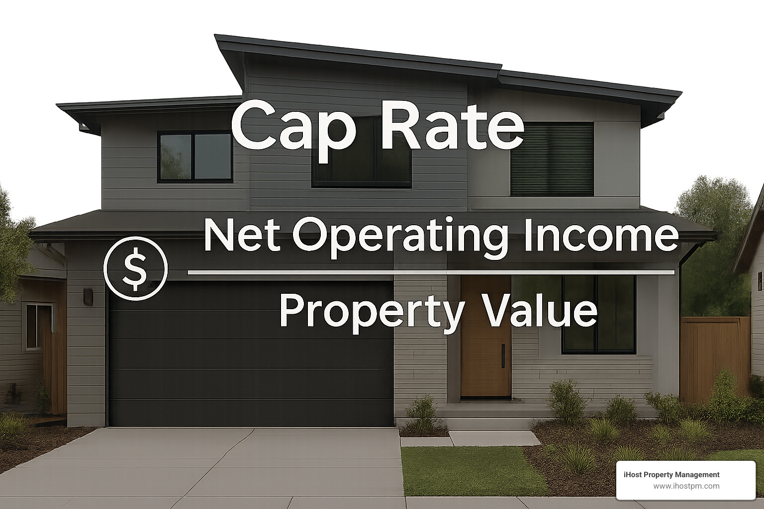 Cap rate formula overlay on property - invest in real estate