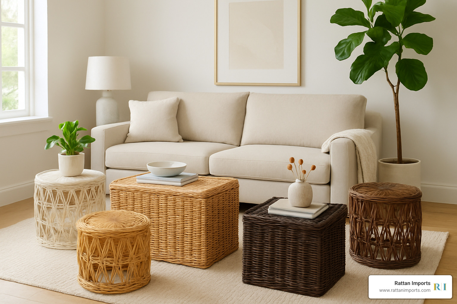 collection of bestselling wicker end tables - wicker end tables