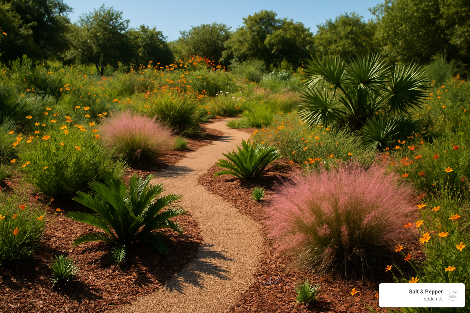 Drought-tolerant demonstration garden with native Florida plants - landscape architect tampa