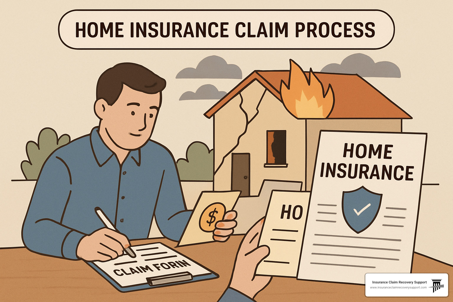 Public adjuster reviewing damaged property with homeowner - home insurance claim process