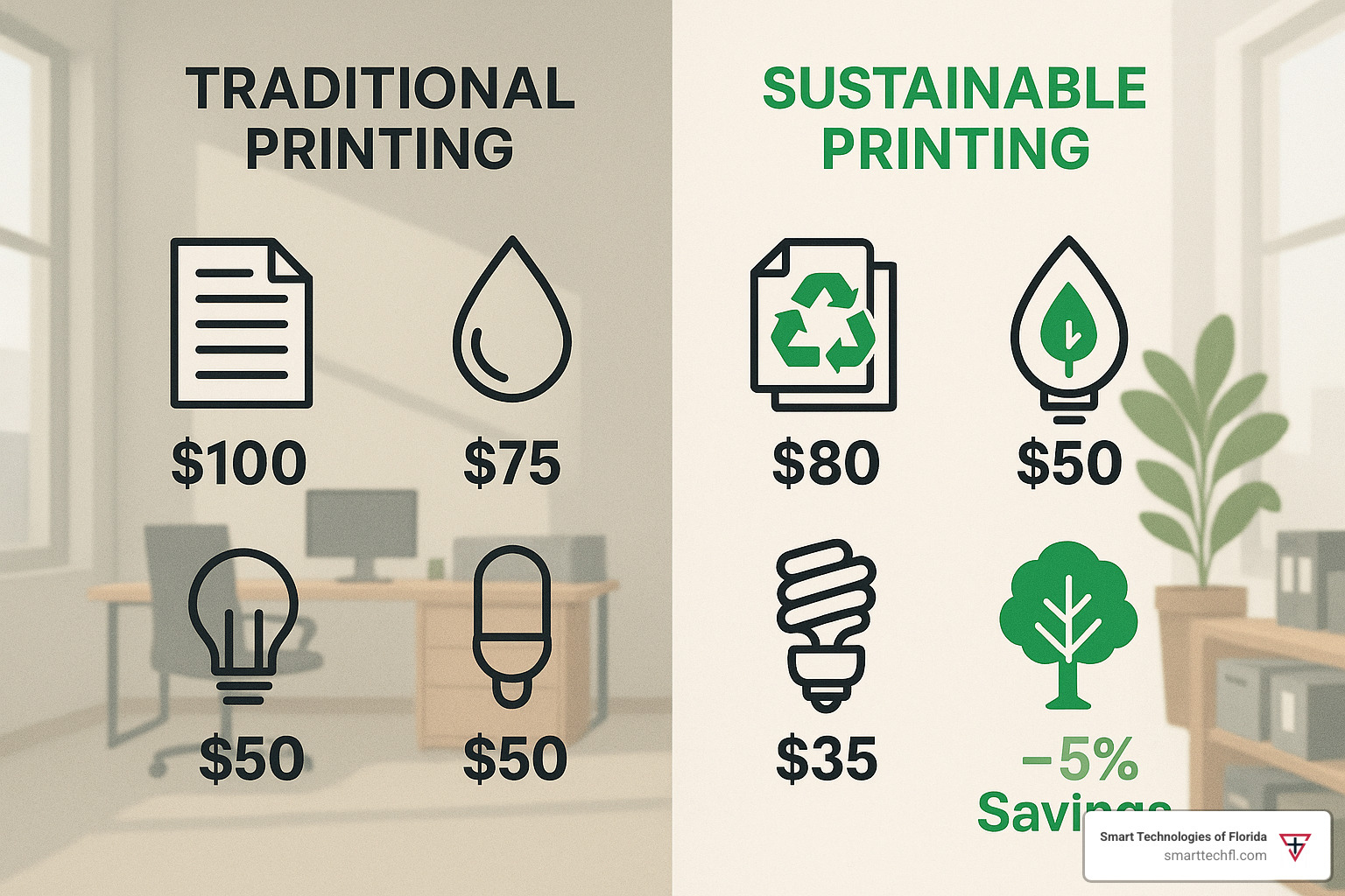 Comparison of traditional vs sustainable printing costs - sustainable printing practices