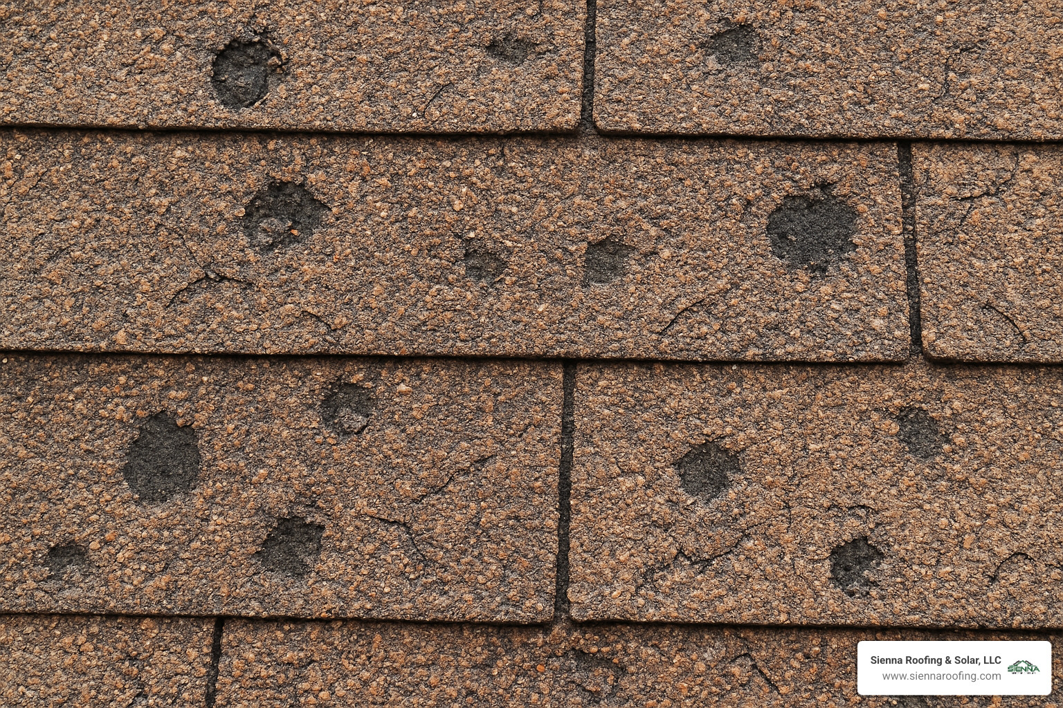 hail damaged asphalt shingles - roof replacement Sugar Land