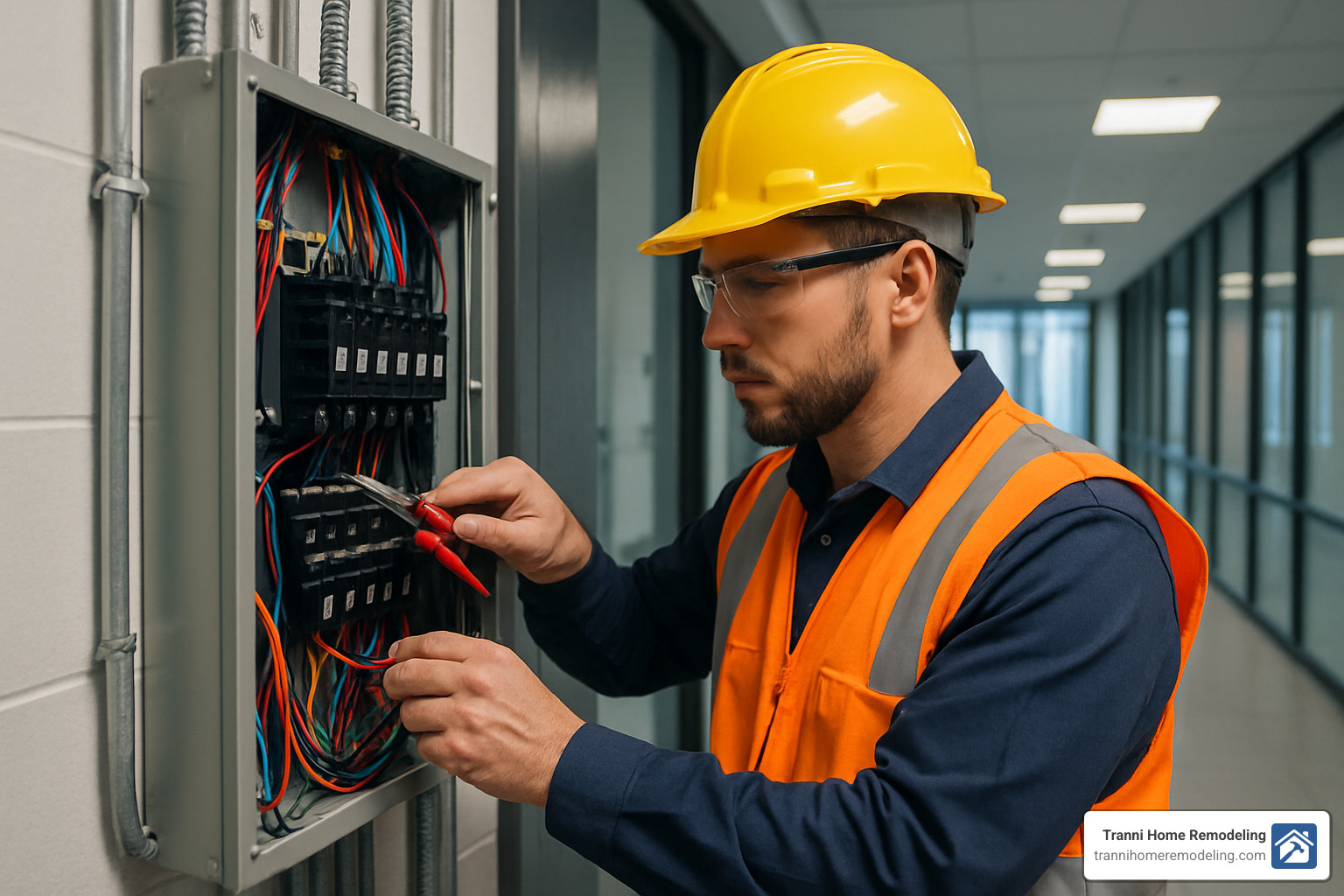 Commercial Electrical Repair Near Me: How to Choose the Right Service 4 Commercial electrician repairing electrical panel - commercial electrical repair