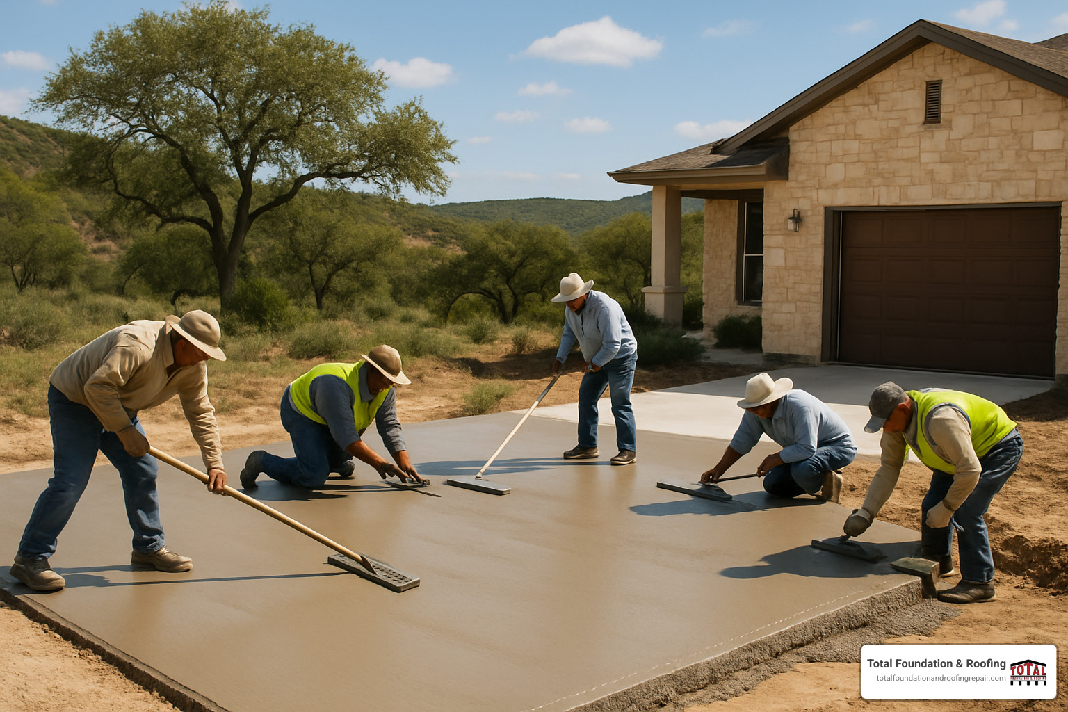concrete driveway installation in the Texas Hill Country - Concrete contractors Kerrville TX