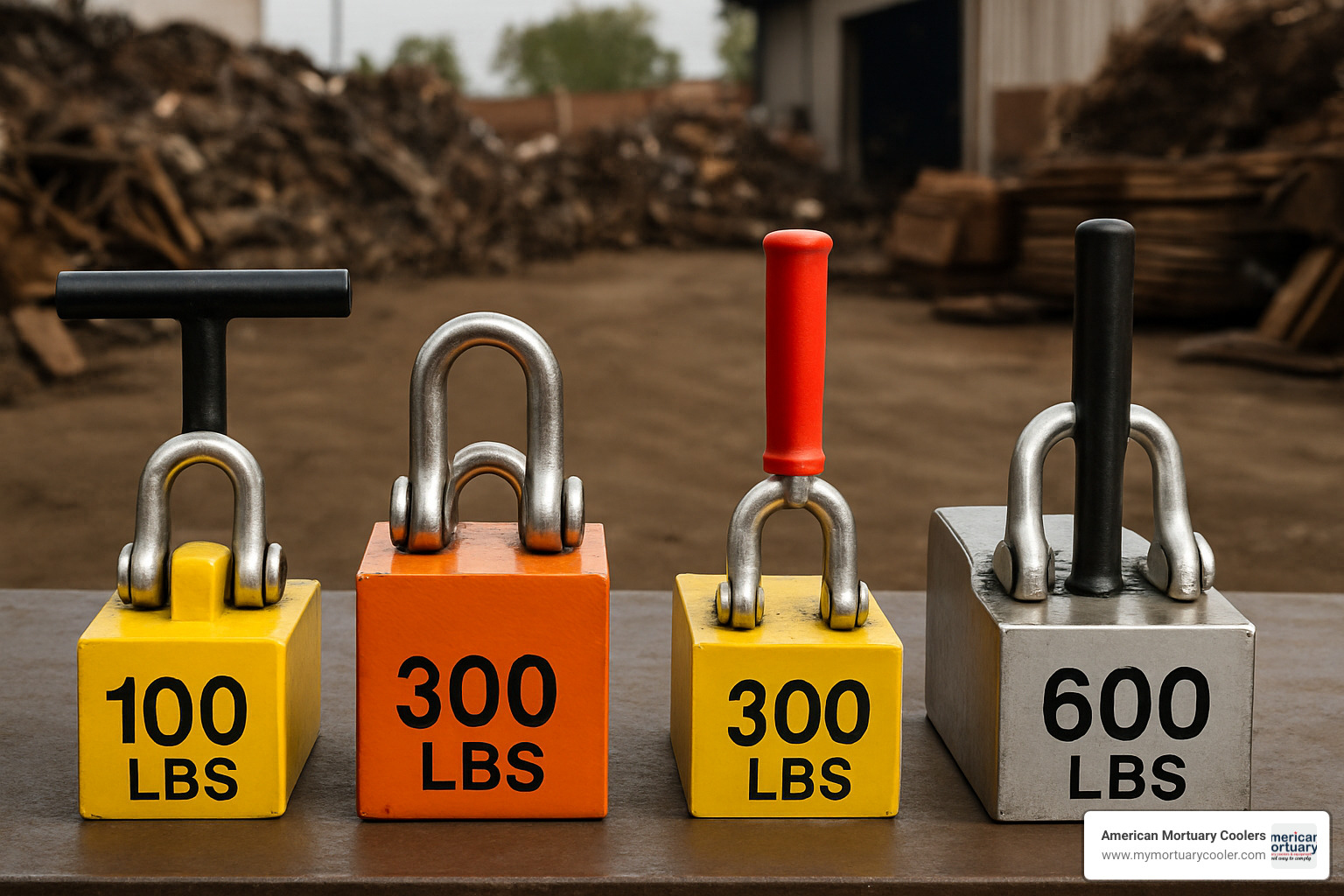 comparison of different magnet with handle types showing size, strength, and handle variations - magnet with a handle