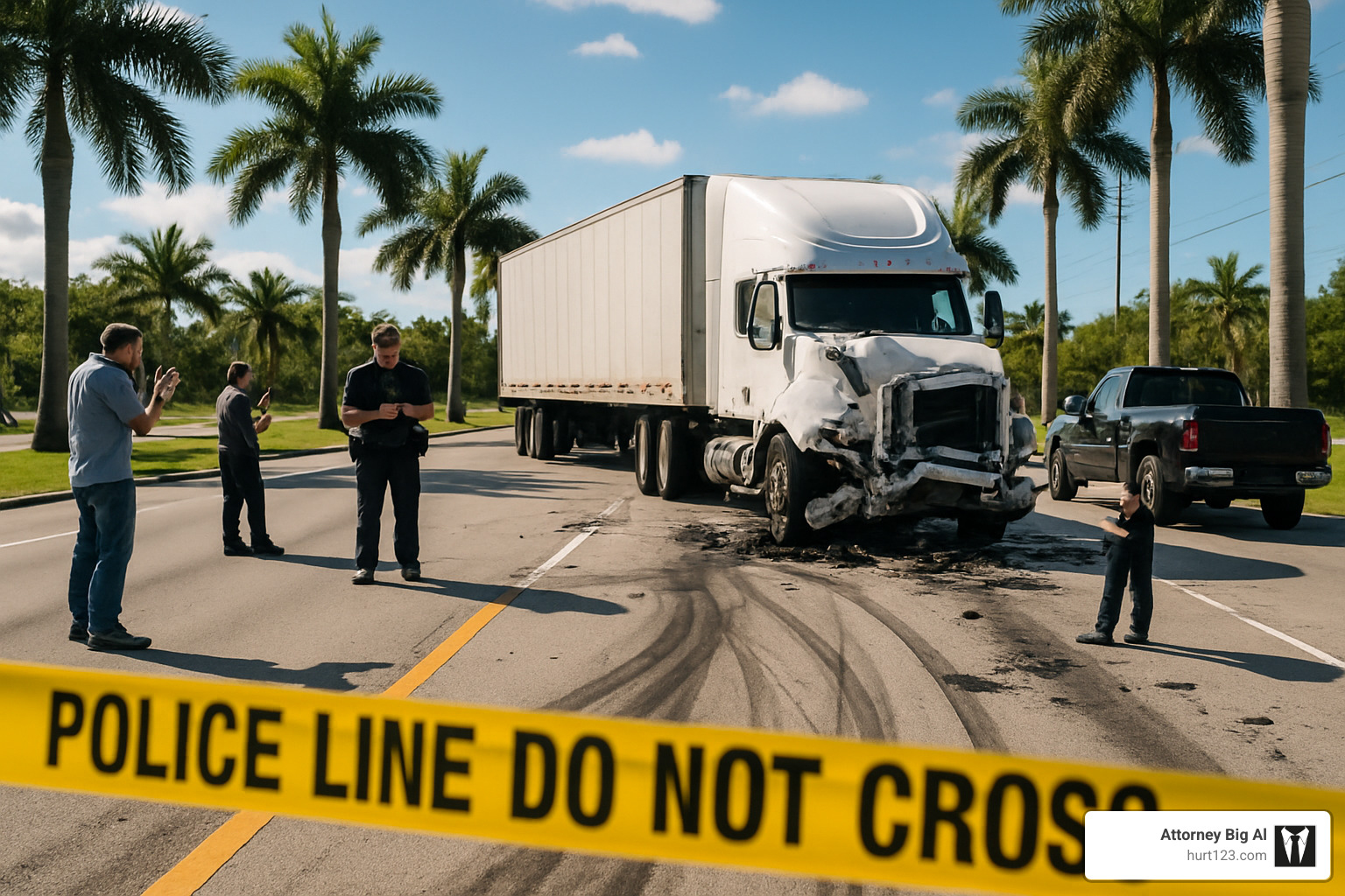 Truck accident scene documentation - sunrise fl truck accident lawyer