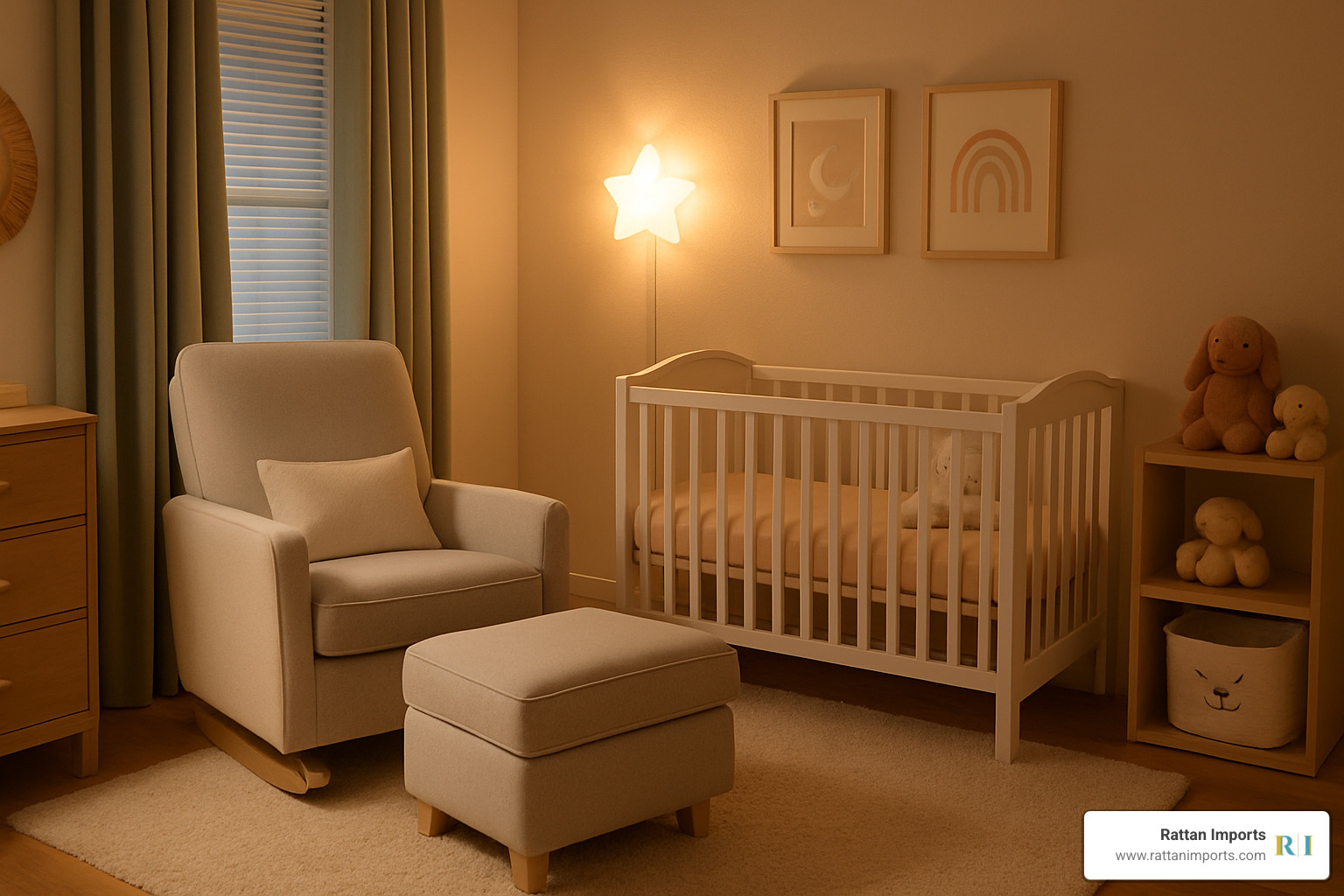 cozy nursery with glider and ottoman - gliders and rockers