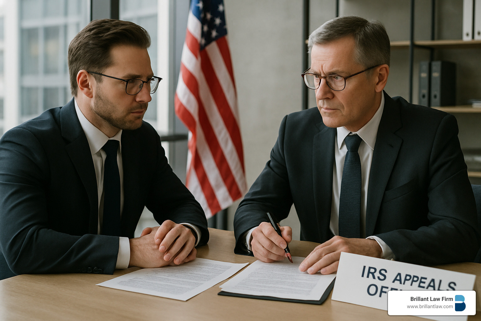 Attorney negotiating with IRS appeals officer - IRS appeals attorney