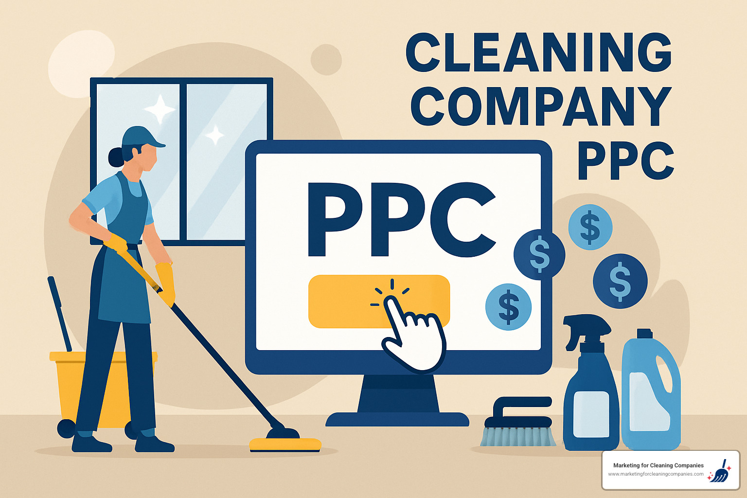 cleaning company remarketing ad example - cleaning company ppc
