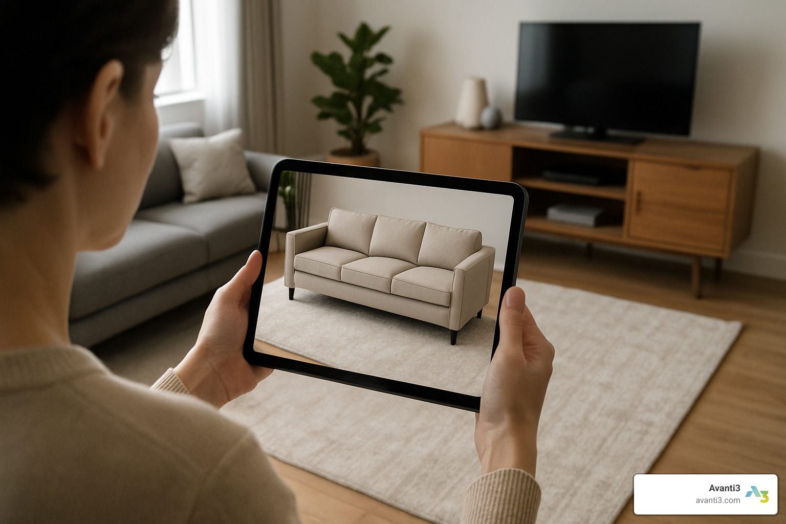 Retail AR demo showing product visualization in a home environment - augmented reality platforms