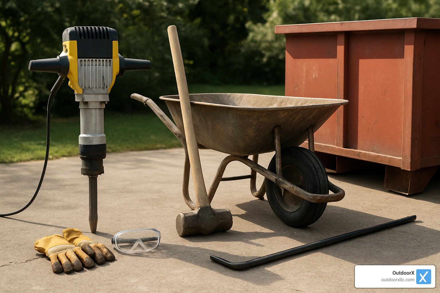 demolition tools for concrete patio removal - replacing concrete patio