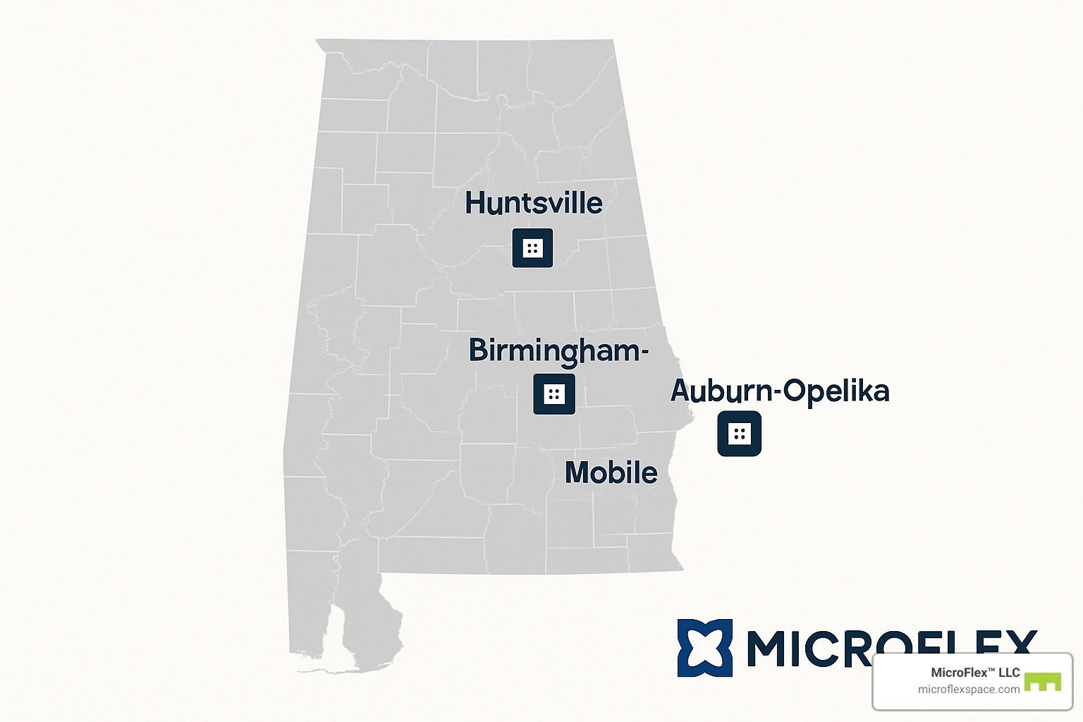 MicroFlex modular office locations in Alabama - modular office space
