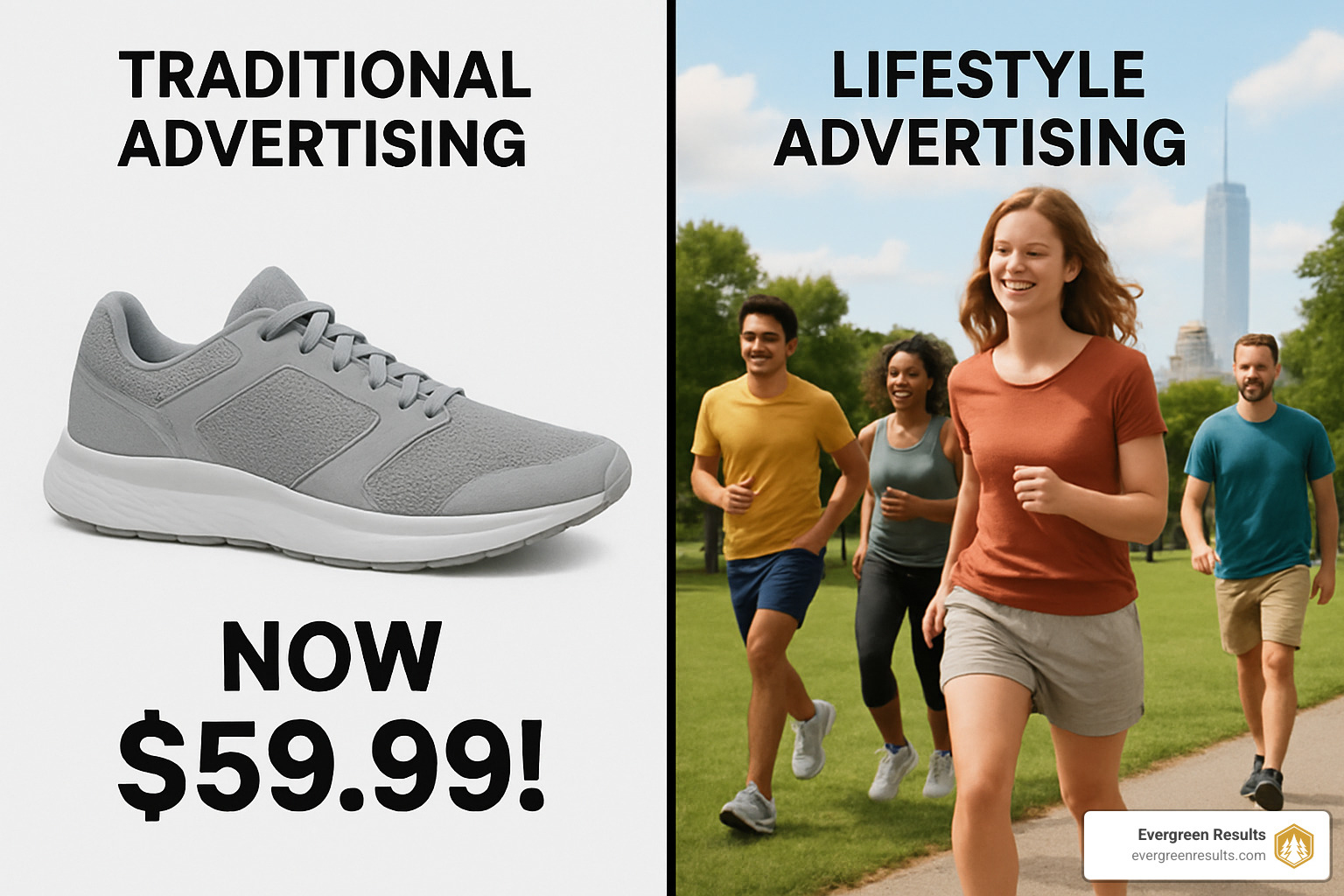 comparison of product advertising versus lifestyle advertising - advertising lifestyle