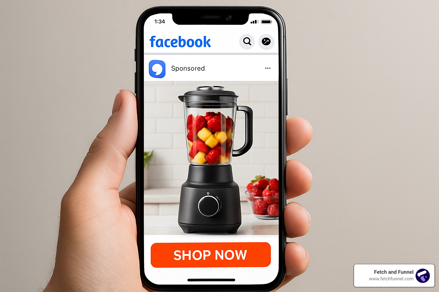 Example of high-performing Facebook ad creative showing logo placement, mobile optimization, and clear CTA - Facebook ads return on investment
