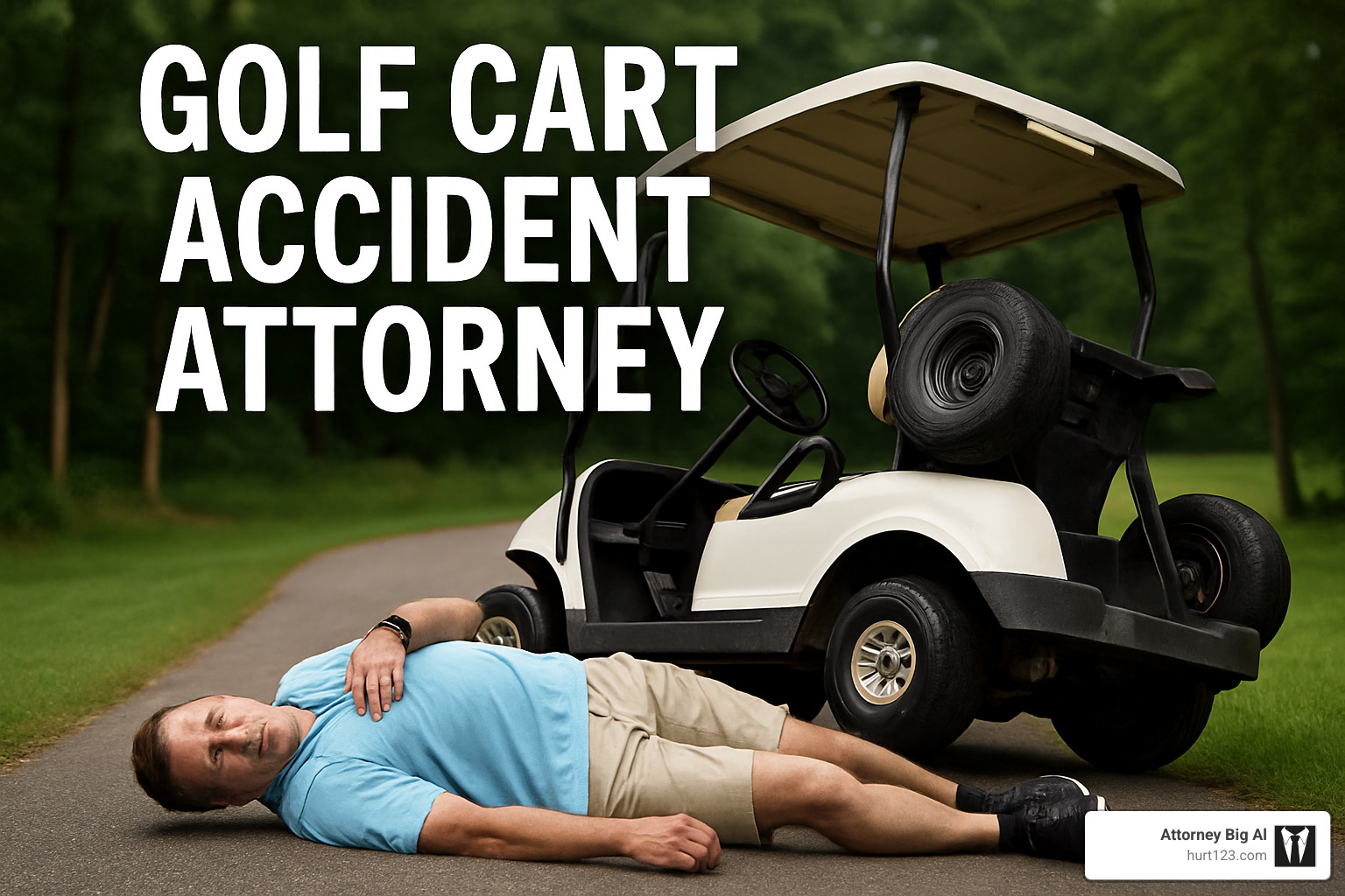 Miami golf cart accident scene - golf cart accident attorney