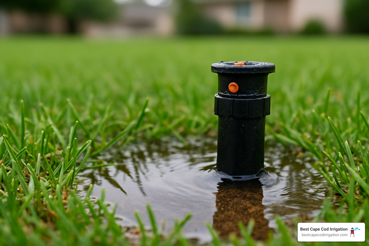 pooling water near sprinkler head - sprinkler system leak repair