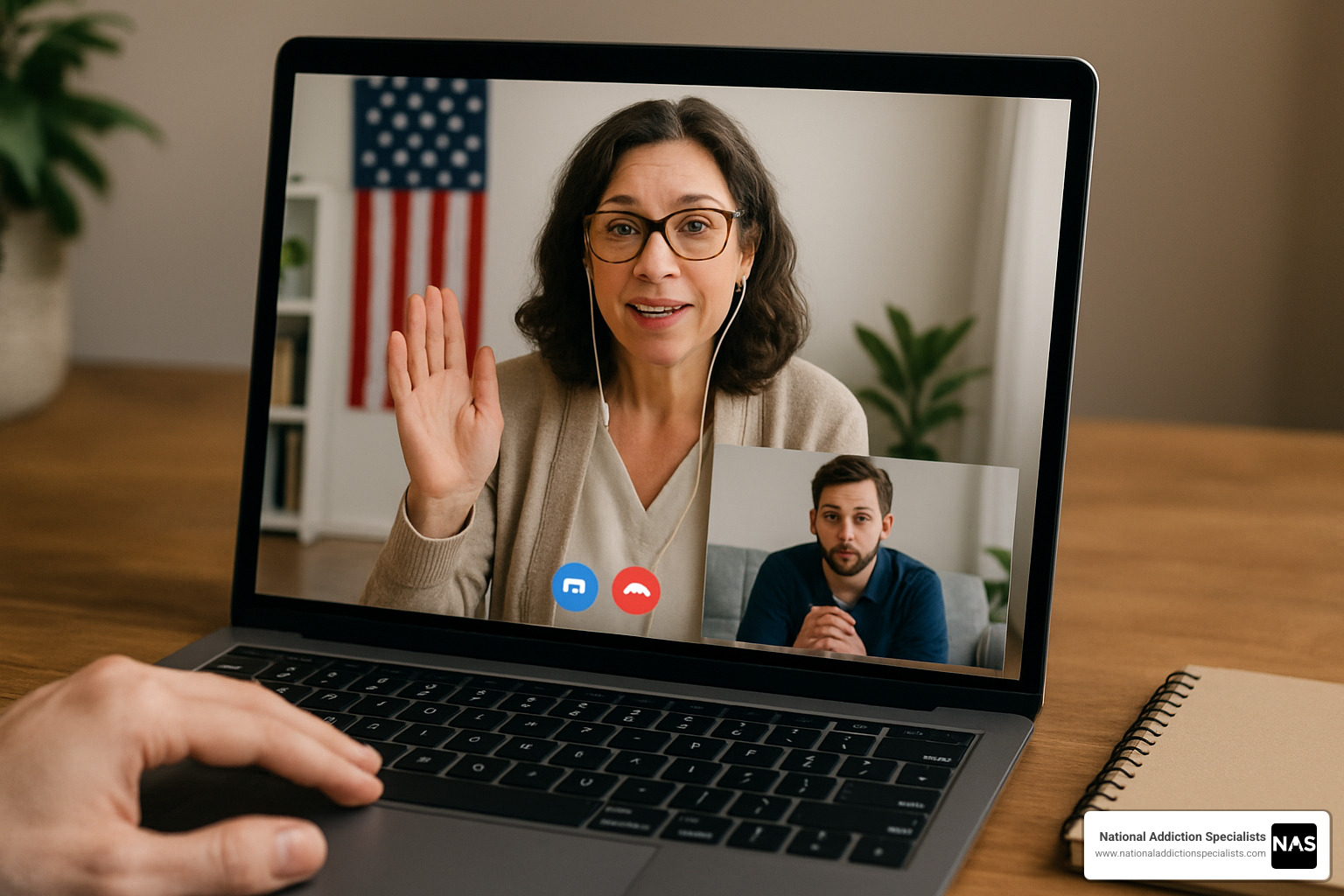Virtual therapy session with counselor and patient - Online Suboxone prescription