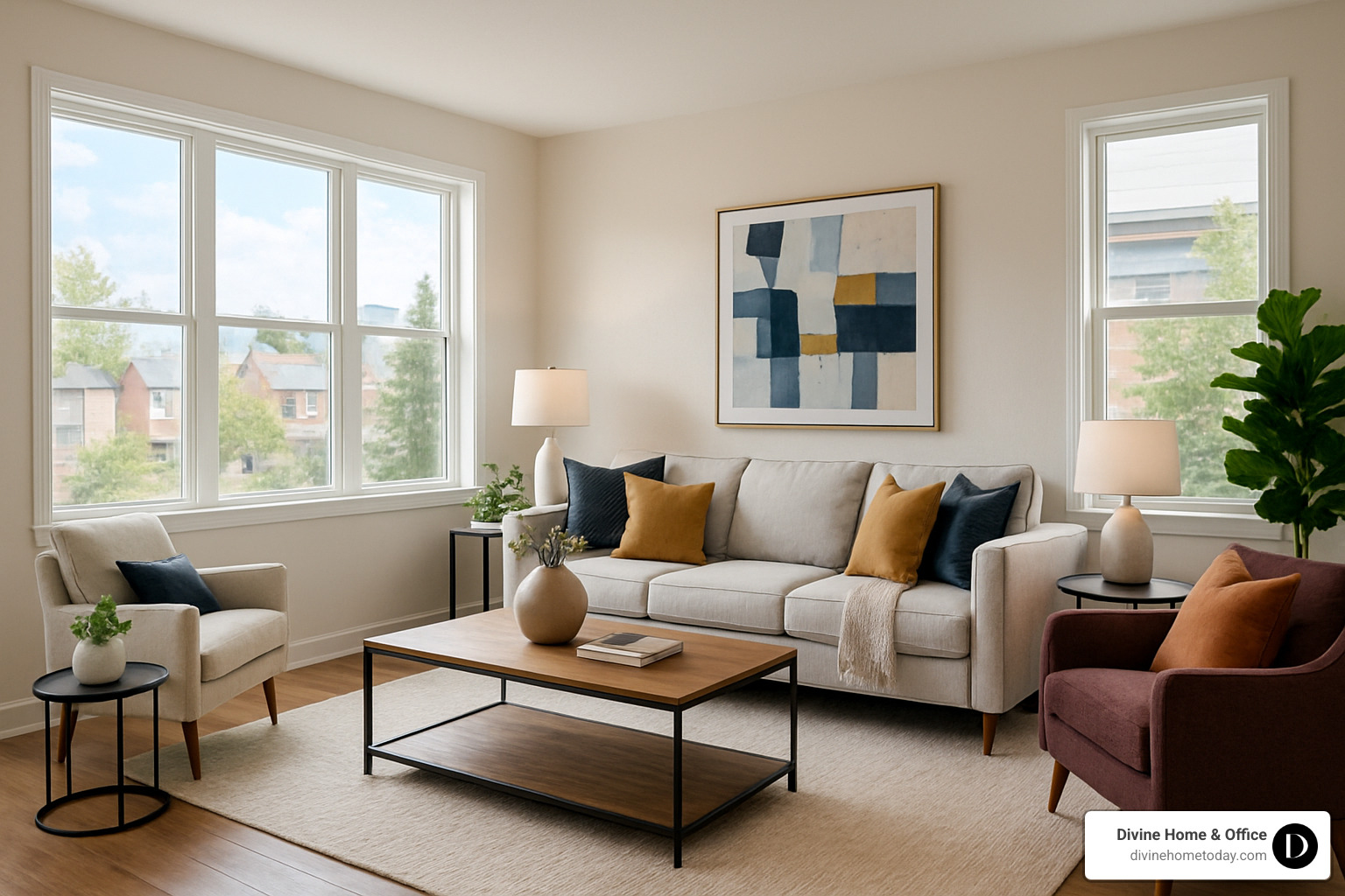 professional home staging in a denver living room - affordable home staging denver