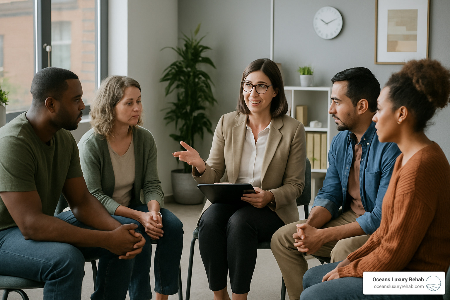 outpatient therapy session for alcohol recovery - outpatient care for alcohol