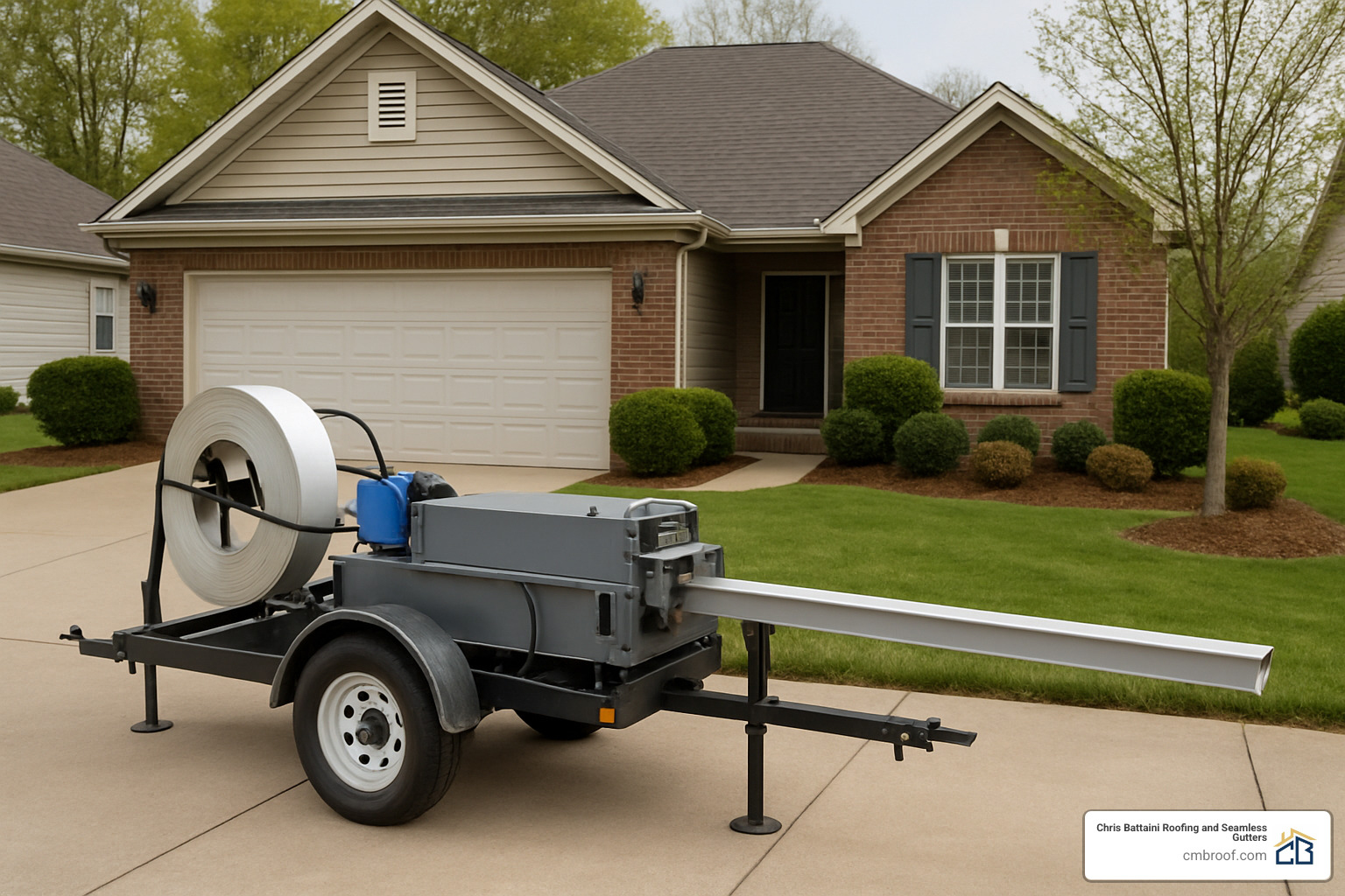 Seamless gutter roll-forming machine in driveway - continuous gutter cost