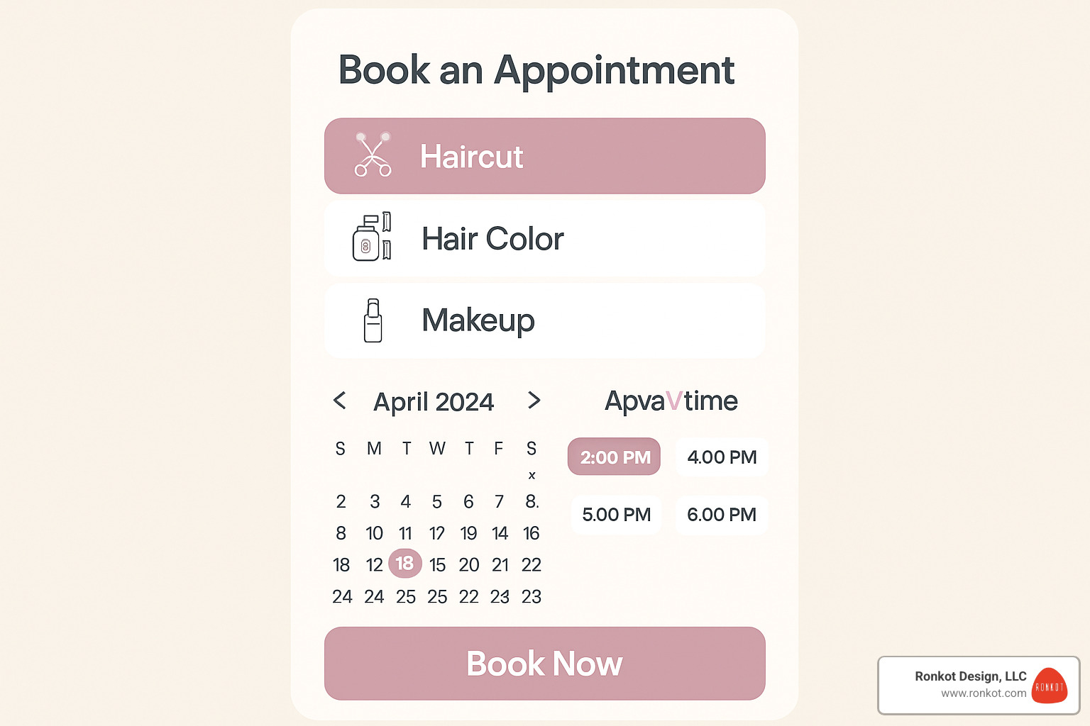 salon website booking widget flow - affordable web design for beauty salons salon website booking widget flow - affordable web design for beauty salons