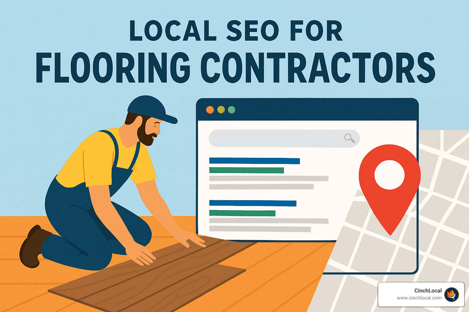 City landing page wireframe for flooring contractors - local seo for flooring contractors