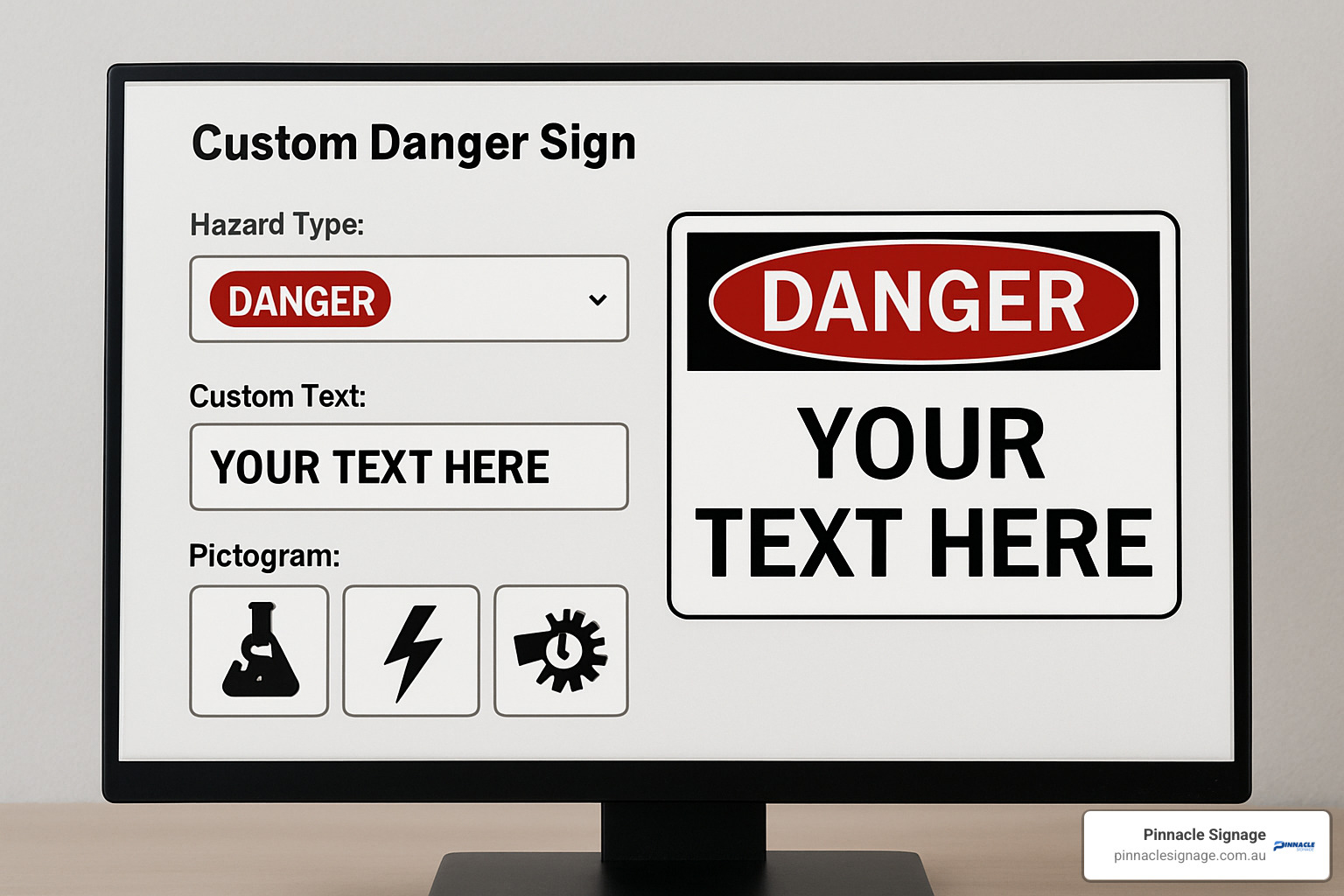 Custom danger sign design interface - danger labels signs