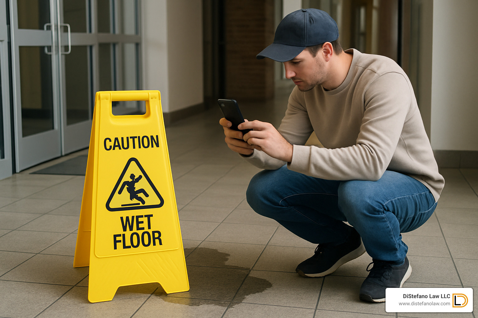 person photographing a hazard - Florida premises liability attorney