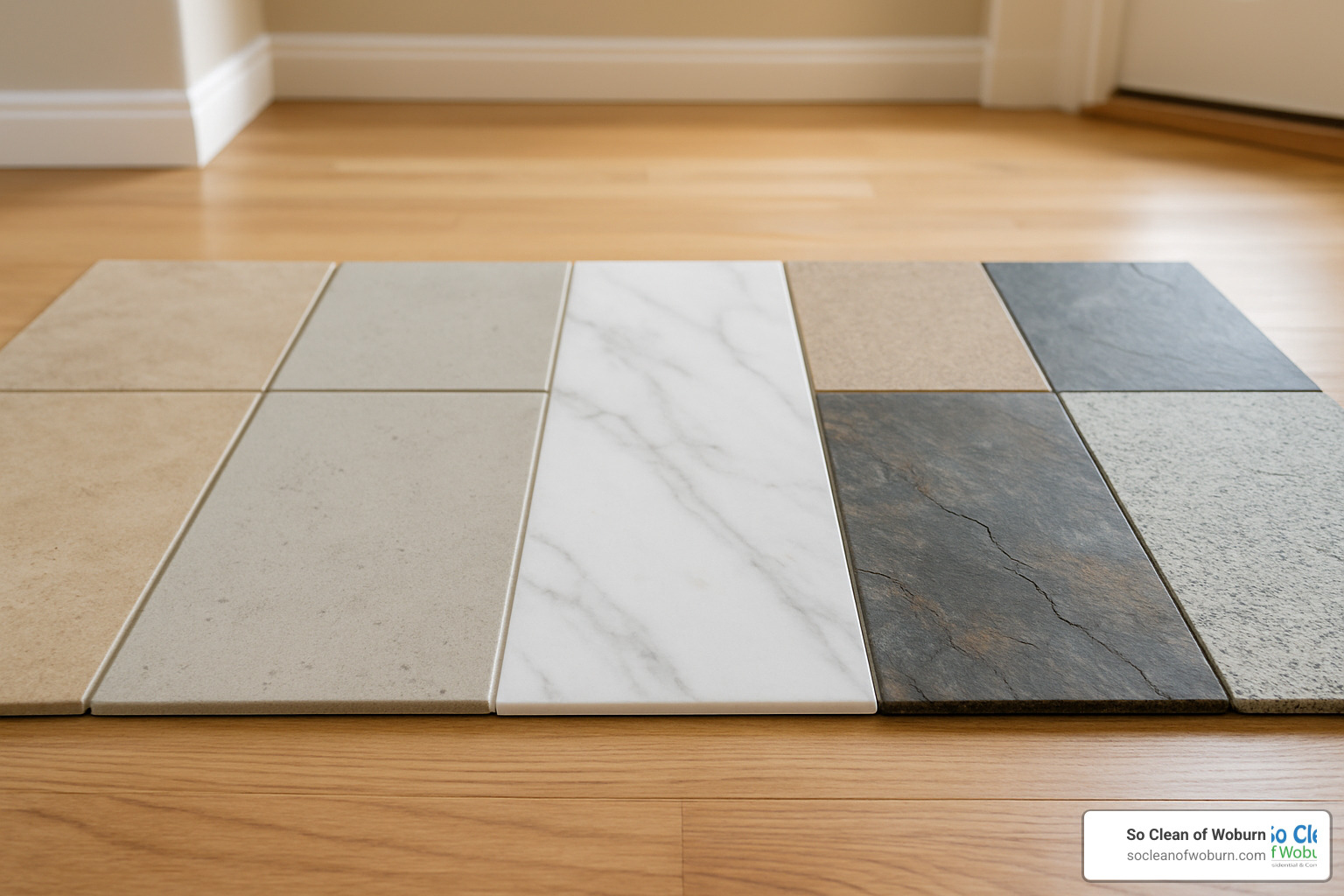 Various types of tile floors including ceramic, porcelain, and natural stone - tile floor cleaning services
