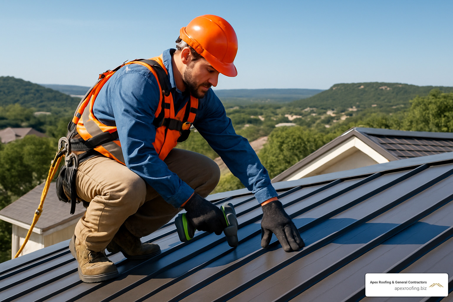 professional metal roofer installing panels in San Antonio - best metal roofer near me