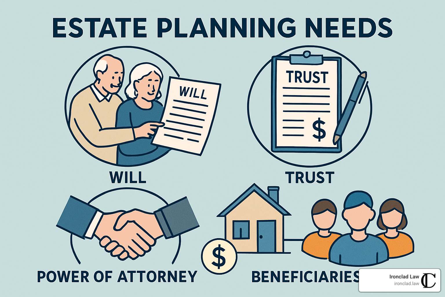 Digital assets inventory and password manager on computer screen - estate planning needs