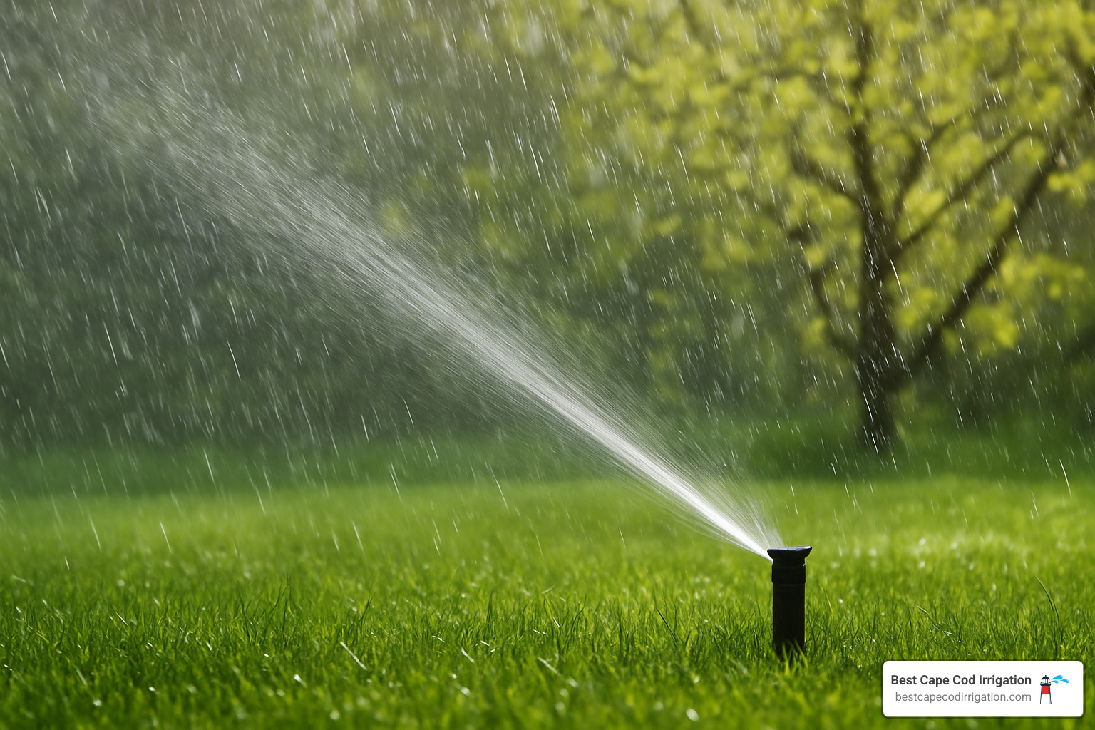 Smart irrigation controller with smartphone app interface showing water usage statistics - spring rain lawn sprinklers