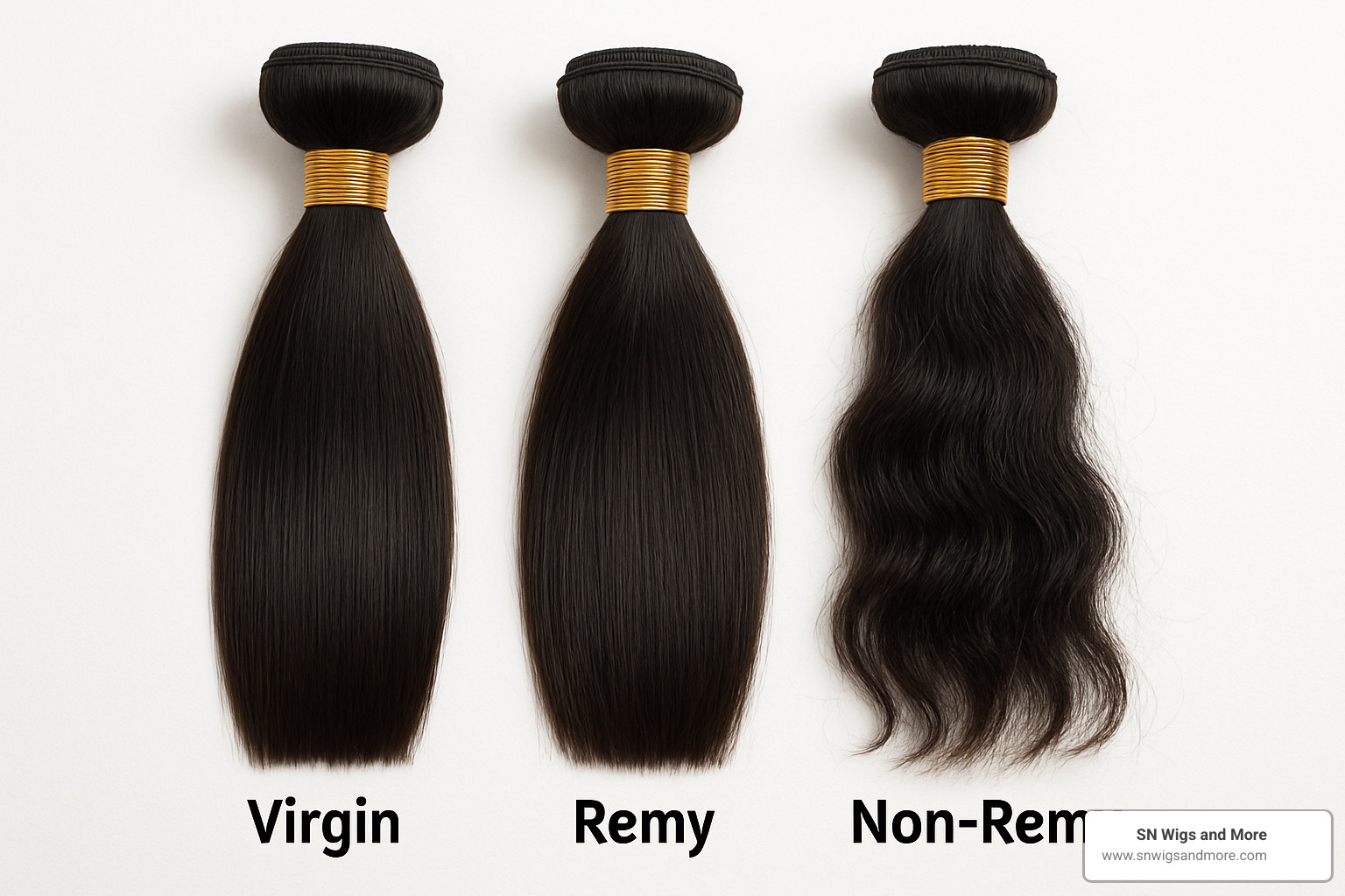 Different grades of human hair extensions showing quality differences - human hair extensions